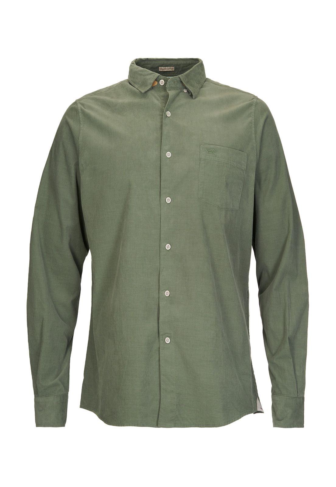 Camisa M/L Hombre Corduroy Verde-0