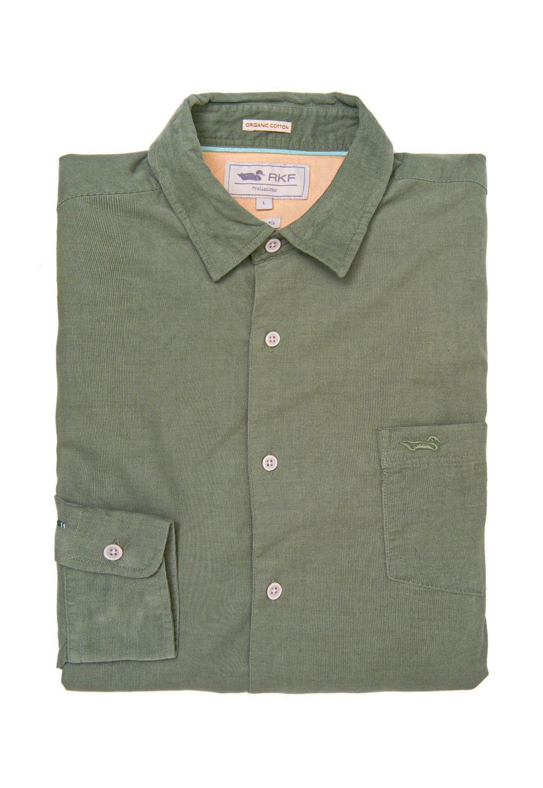Camisa M/L Hombre Corduroy Verde-3