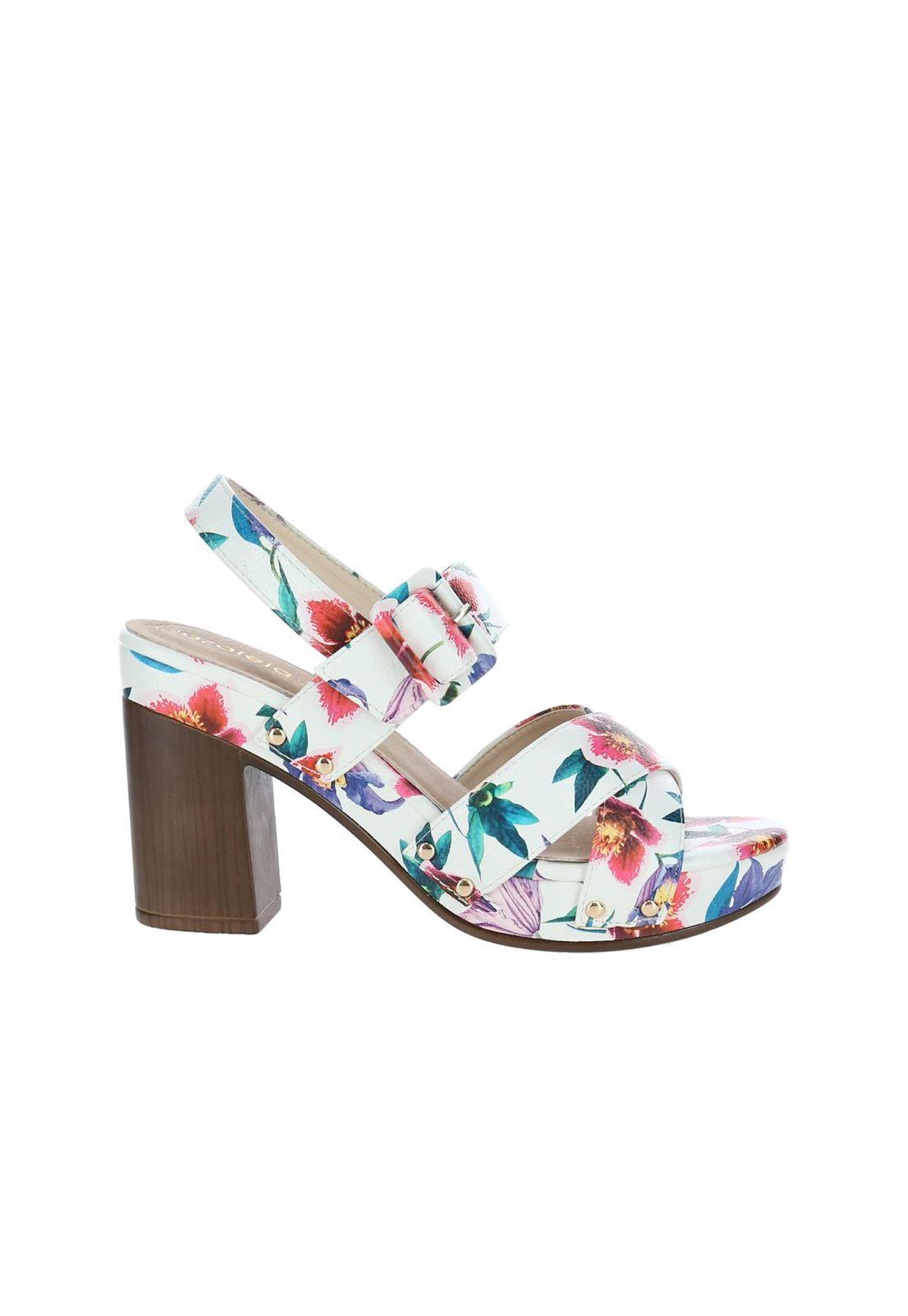 Sandalia Mujer Lady Blanco Floral-0