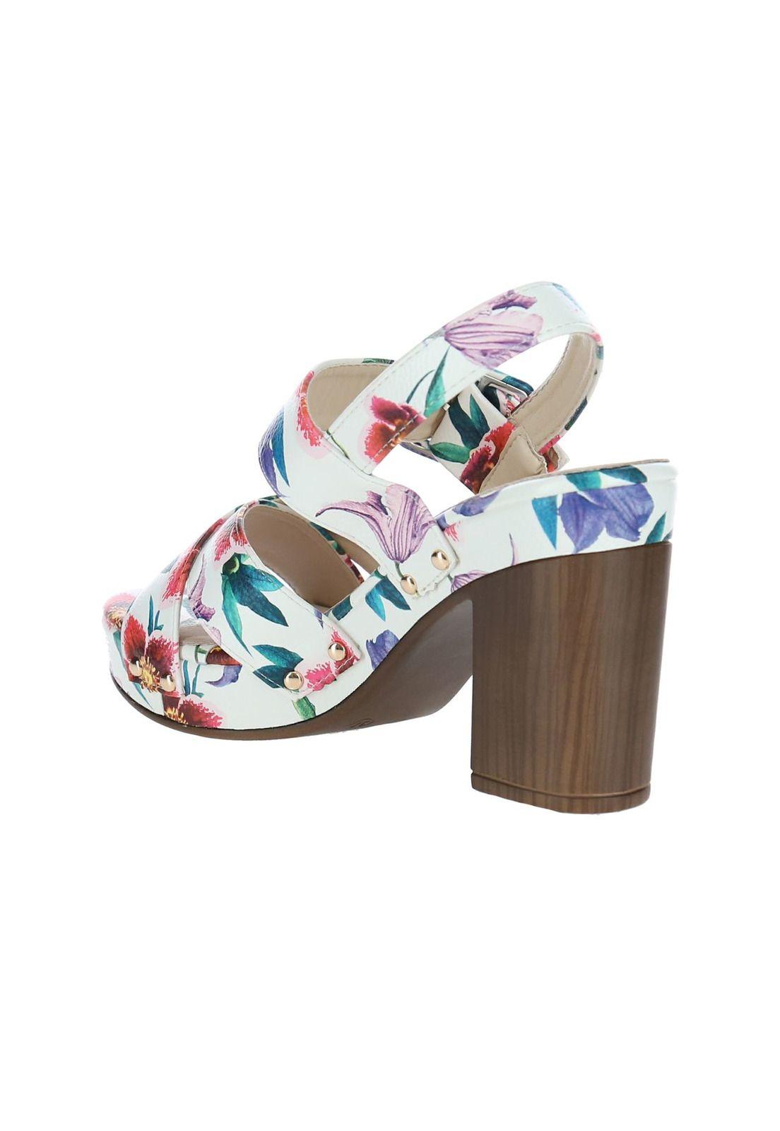 Sandalia Mujer Lady Blanco Floral-5