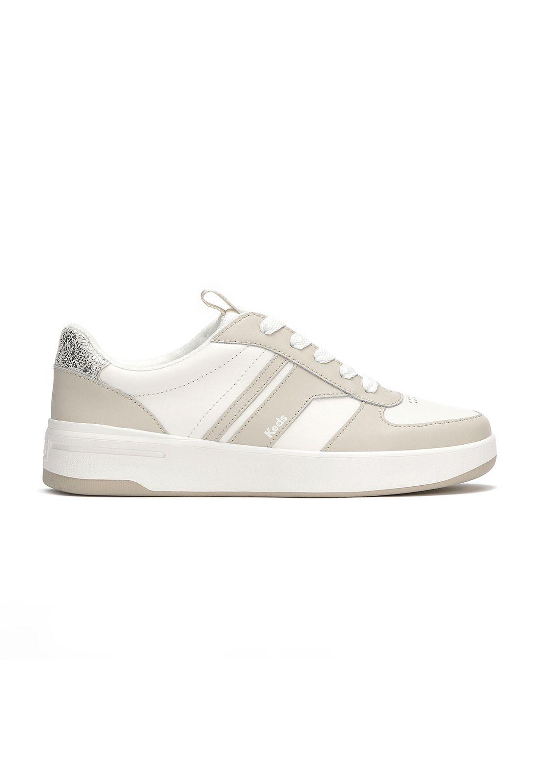 Zapatilla Cuero Mujer Court Beige-0
