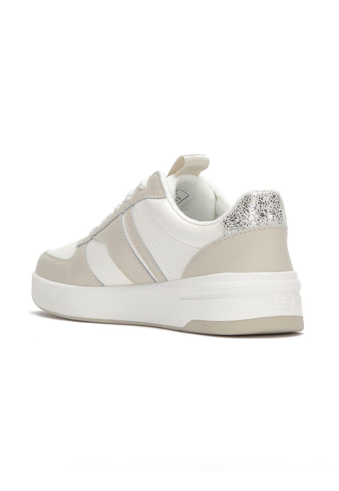 Zapatilla Cuero Mujer Court Beige-5