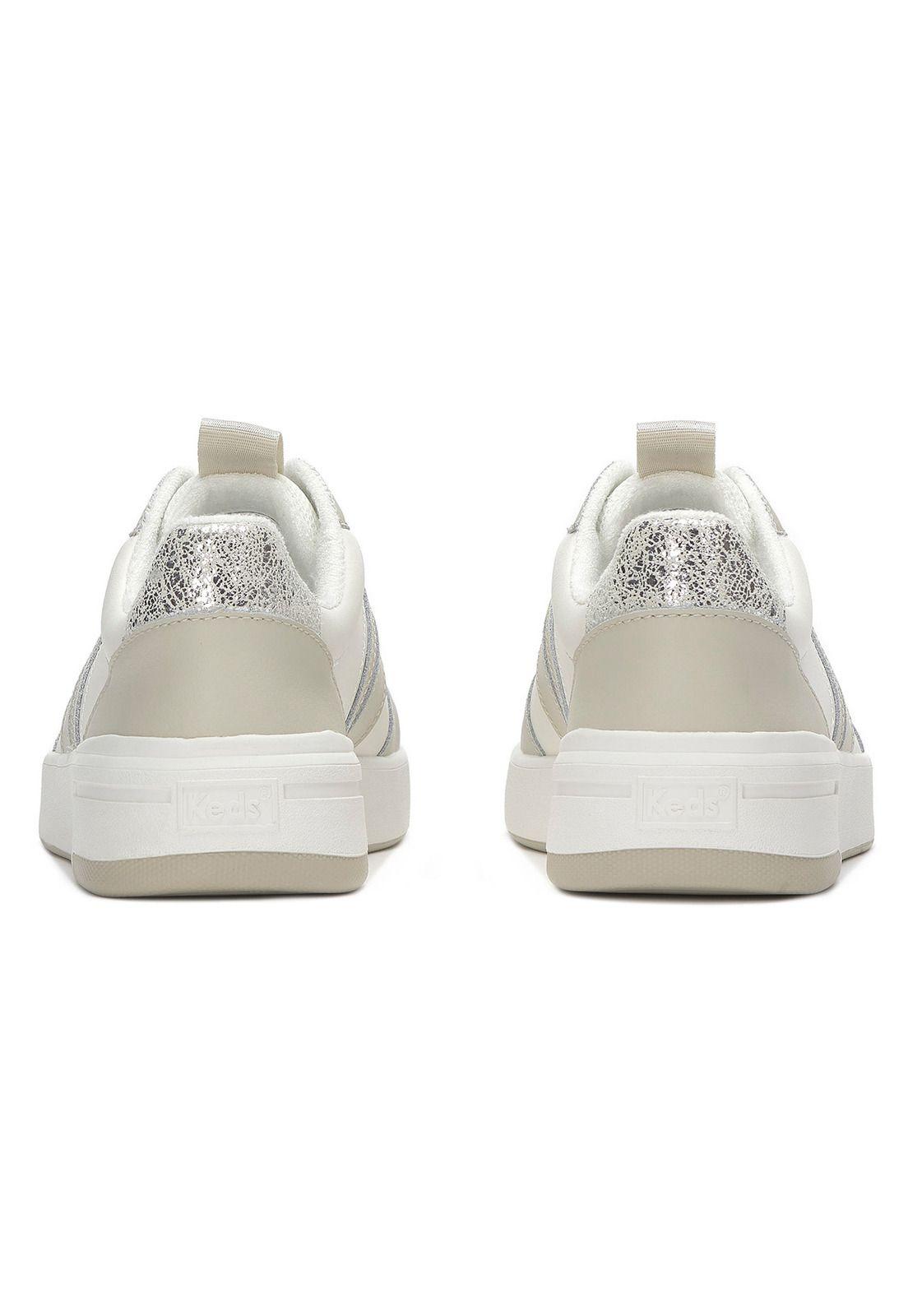 Zapatilla Cuero Mujer Court Beige-6