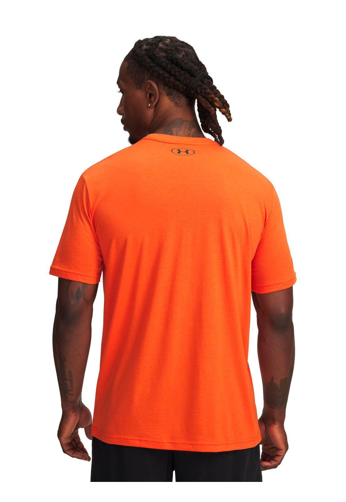 Polera Manga Corta Training para hombre Porject Rock naranja -1