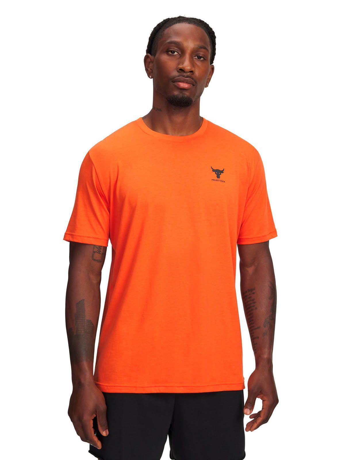 Polera Manga Corta Training para hombre Porject Rock naranja -0