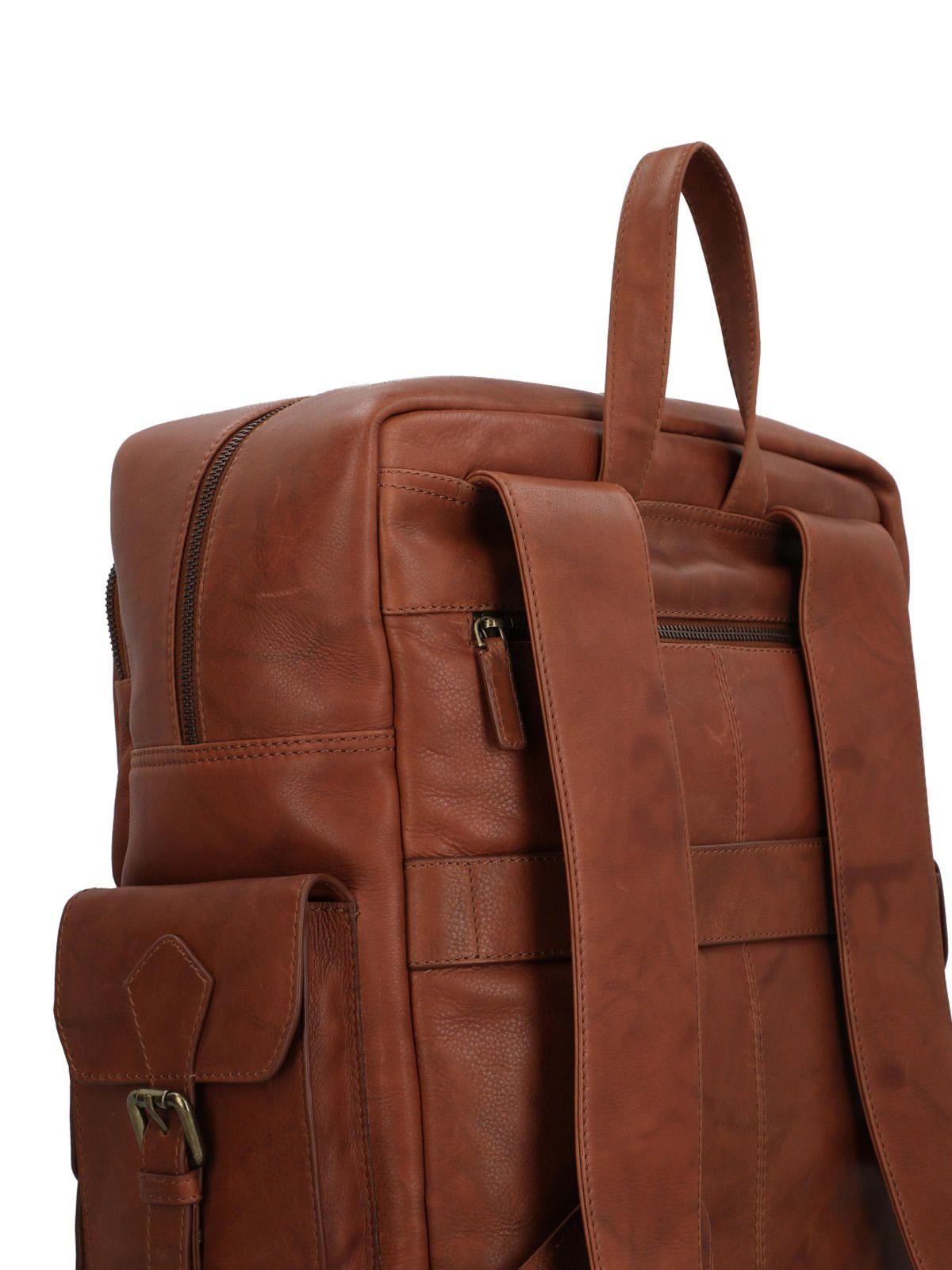 Mochila Cuero Unisex Aq Hank Back Café-3