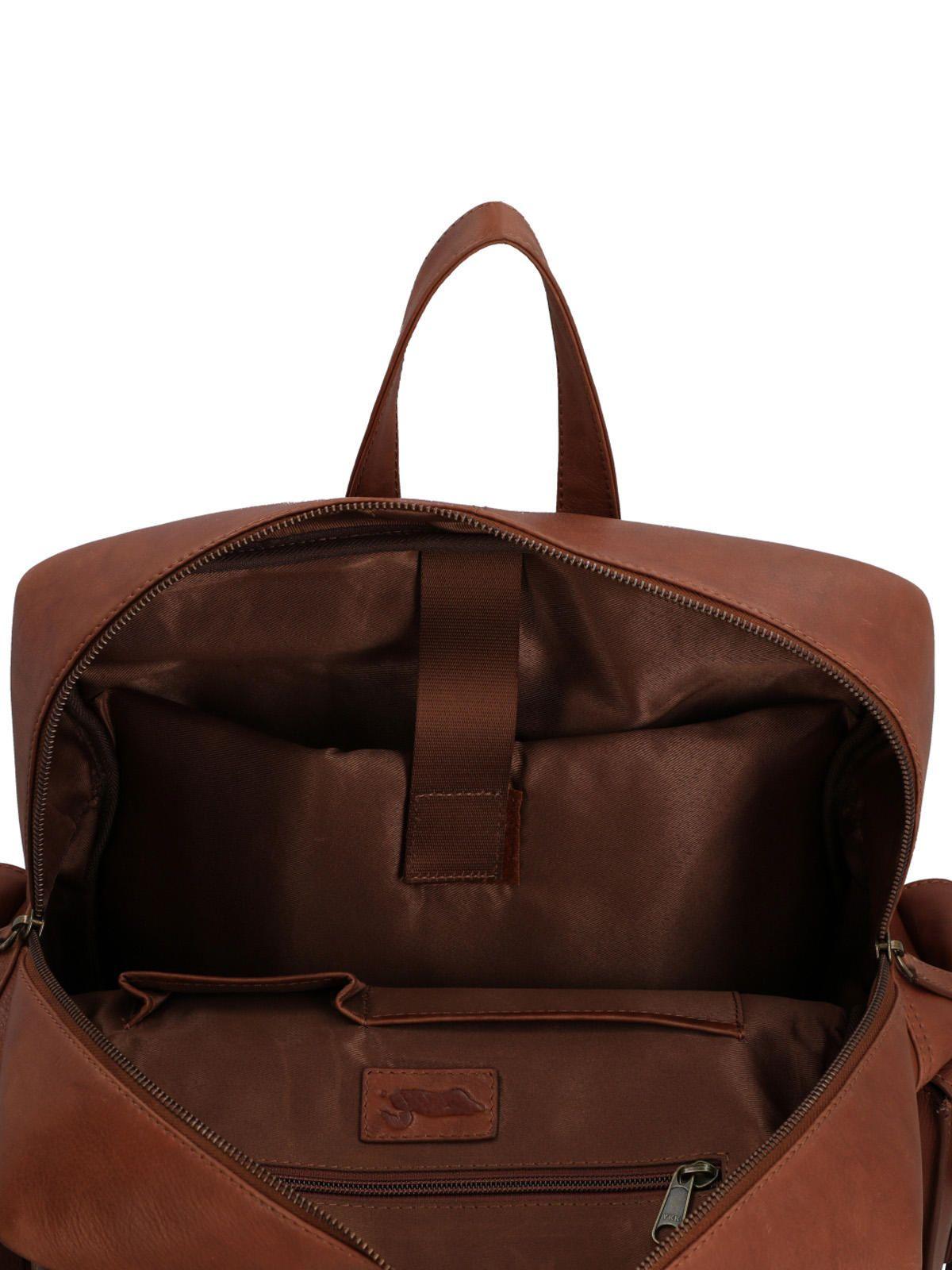 Mochila Cuero Unisex Aq Hank Back Café-4