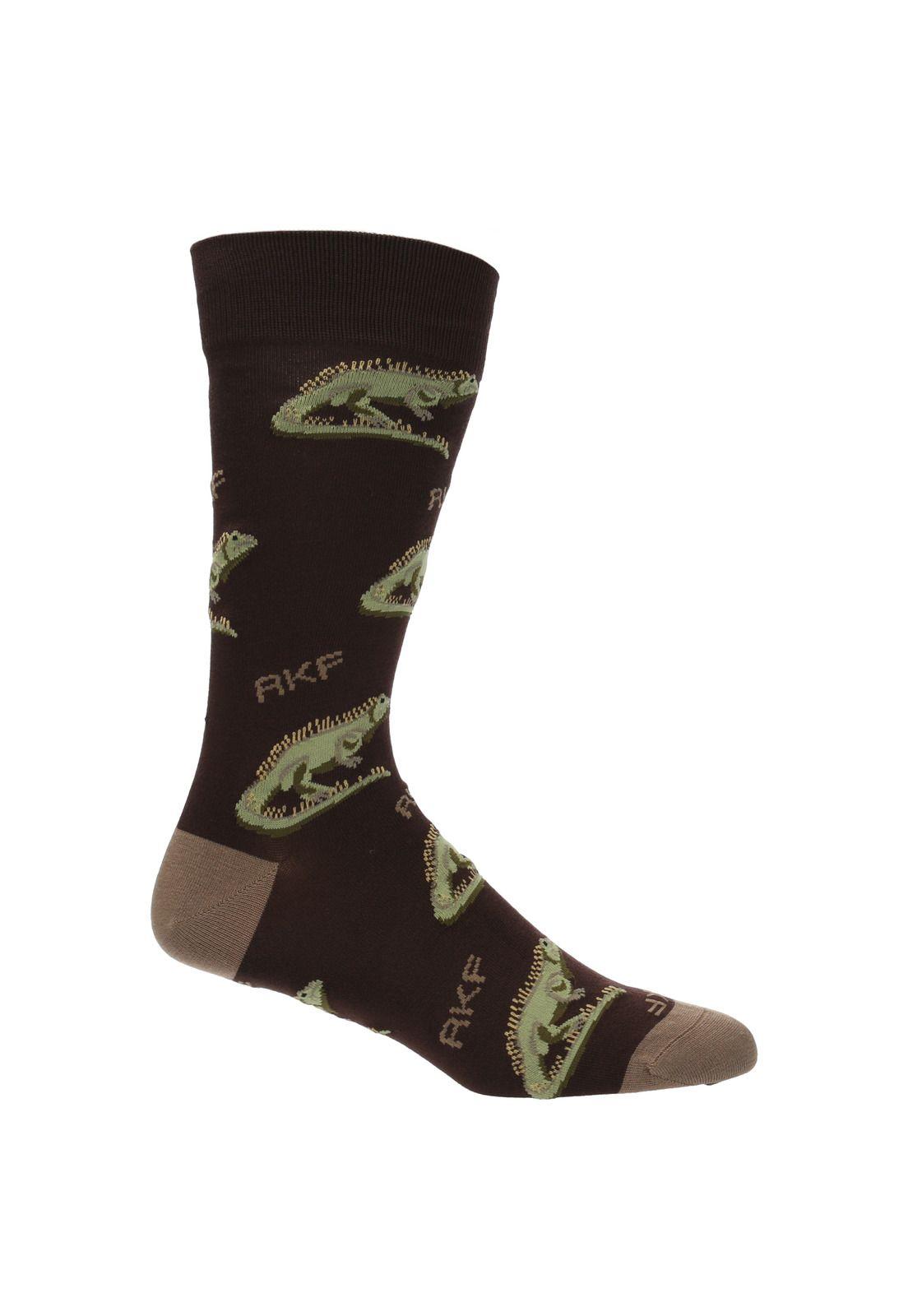 Calcetin Casual Rfv23H Lizard Café Hombre-0