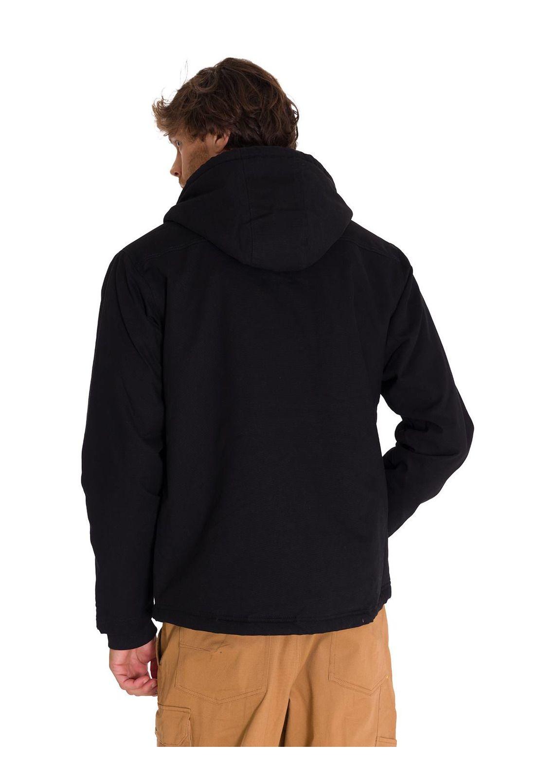 Chaqueta Hooded Sherpa Lined Hombre Negra-3