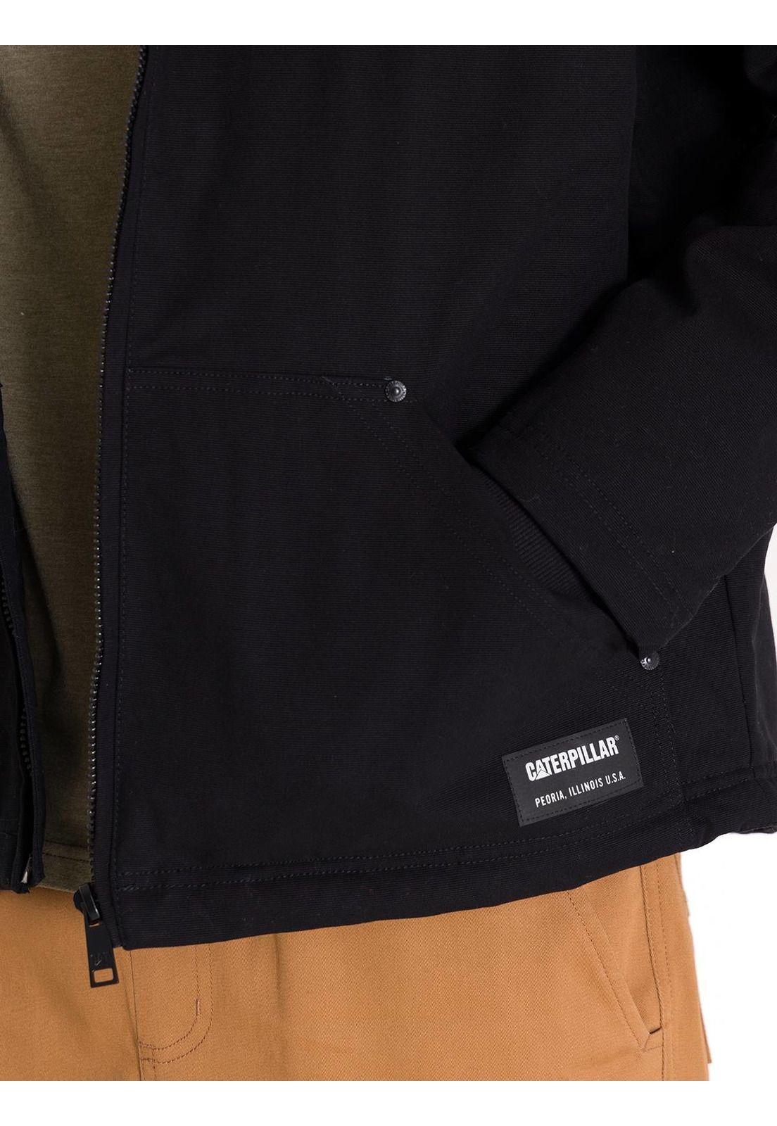 Chaqueta Hooded Sherpa Lined Hombre Negra-5