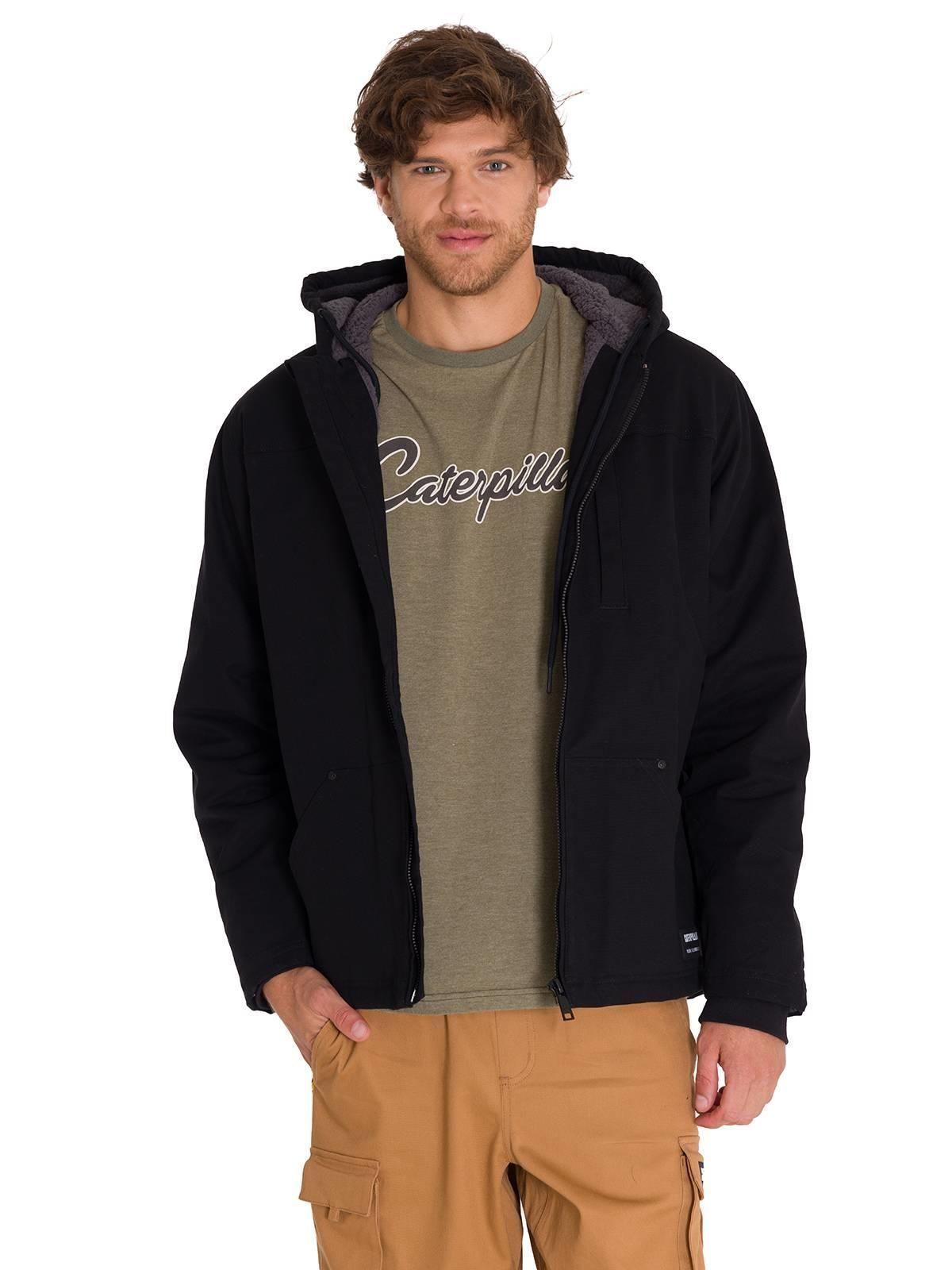 Chaqueta Hooded Sherpa Lined Hombre Negra-0