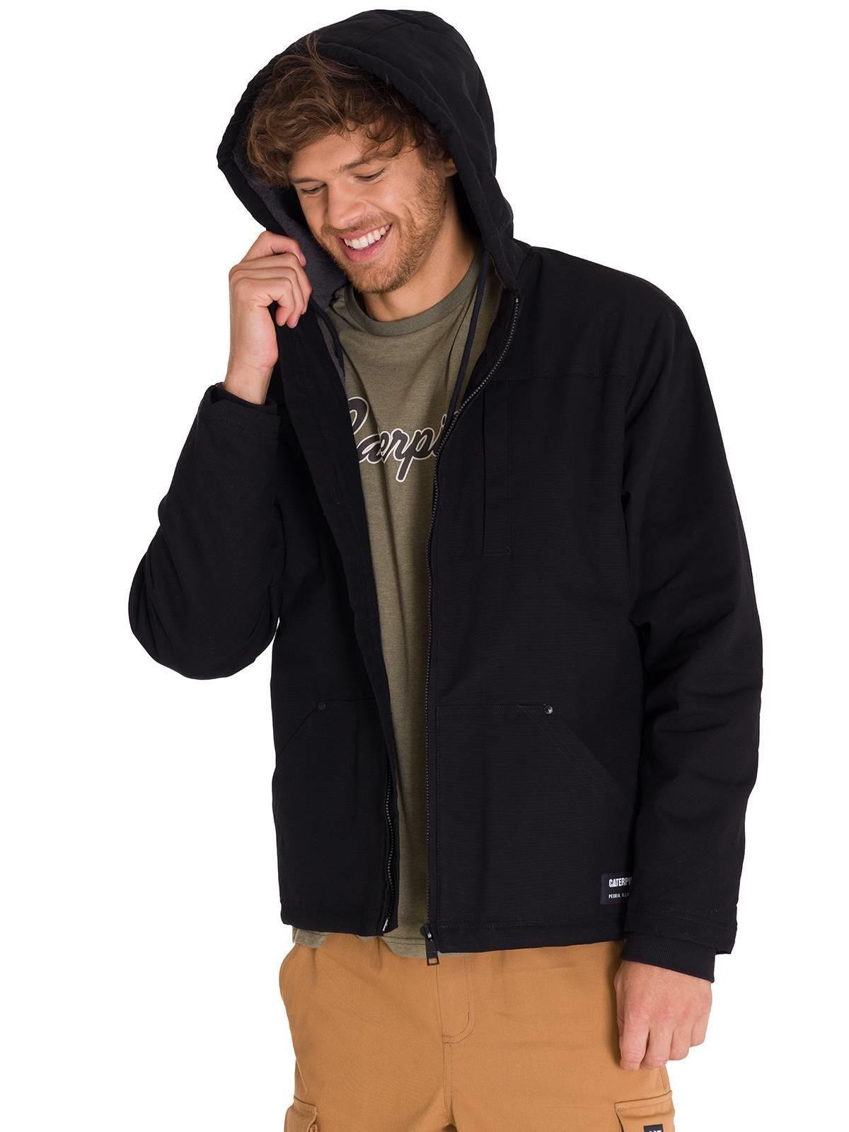Chaqueta Hooded Sherpa Lined Hombre Negra-1