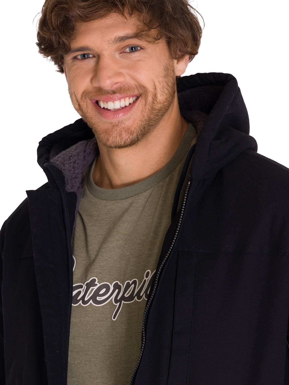 Chaqueta Hooded Sherpa Lined Hombre Negra-4