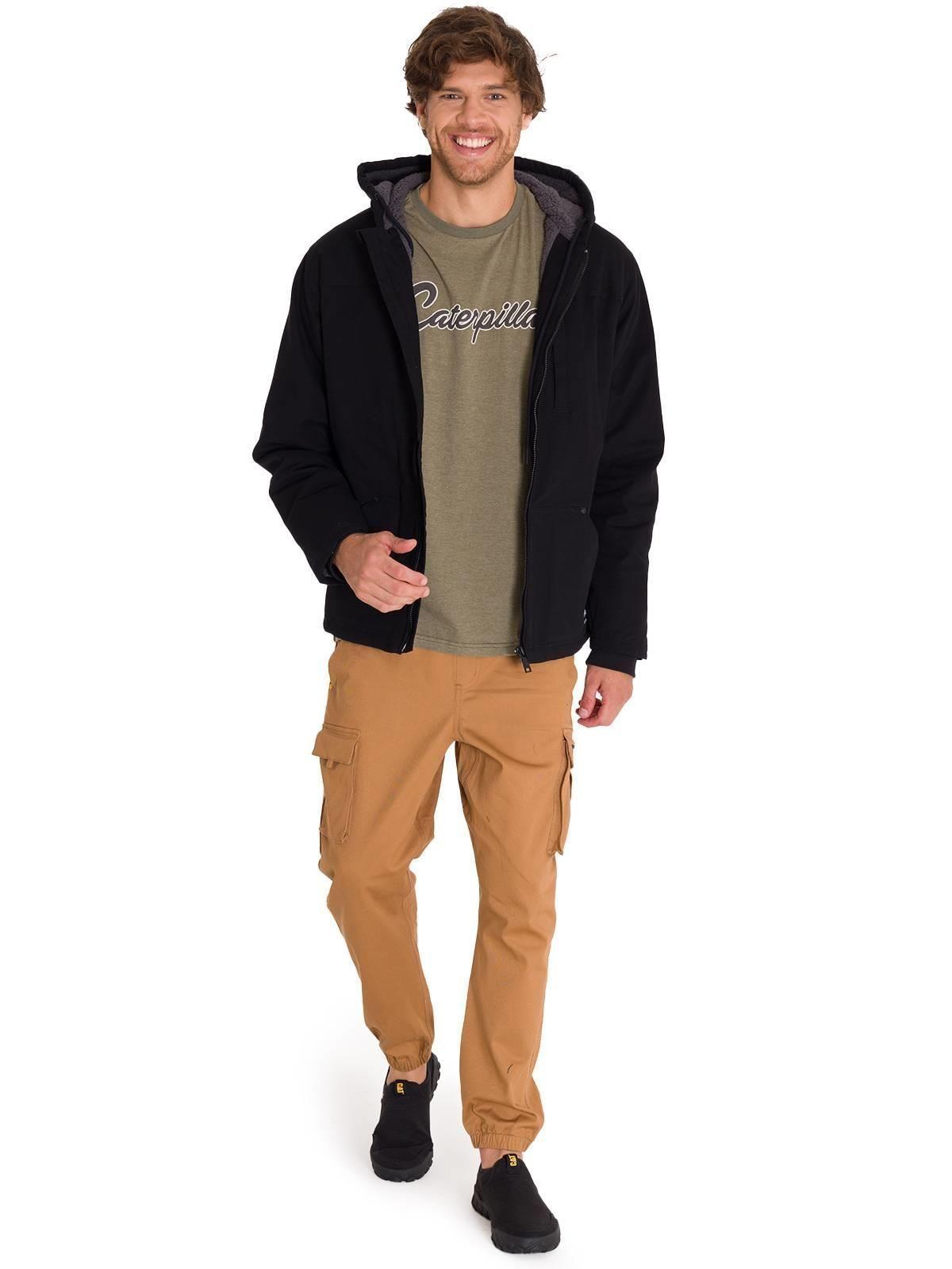 Chaqueta Hooded Sherpa Lined Hombre Negra-8