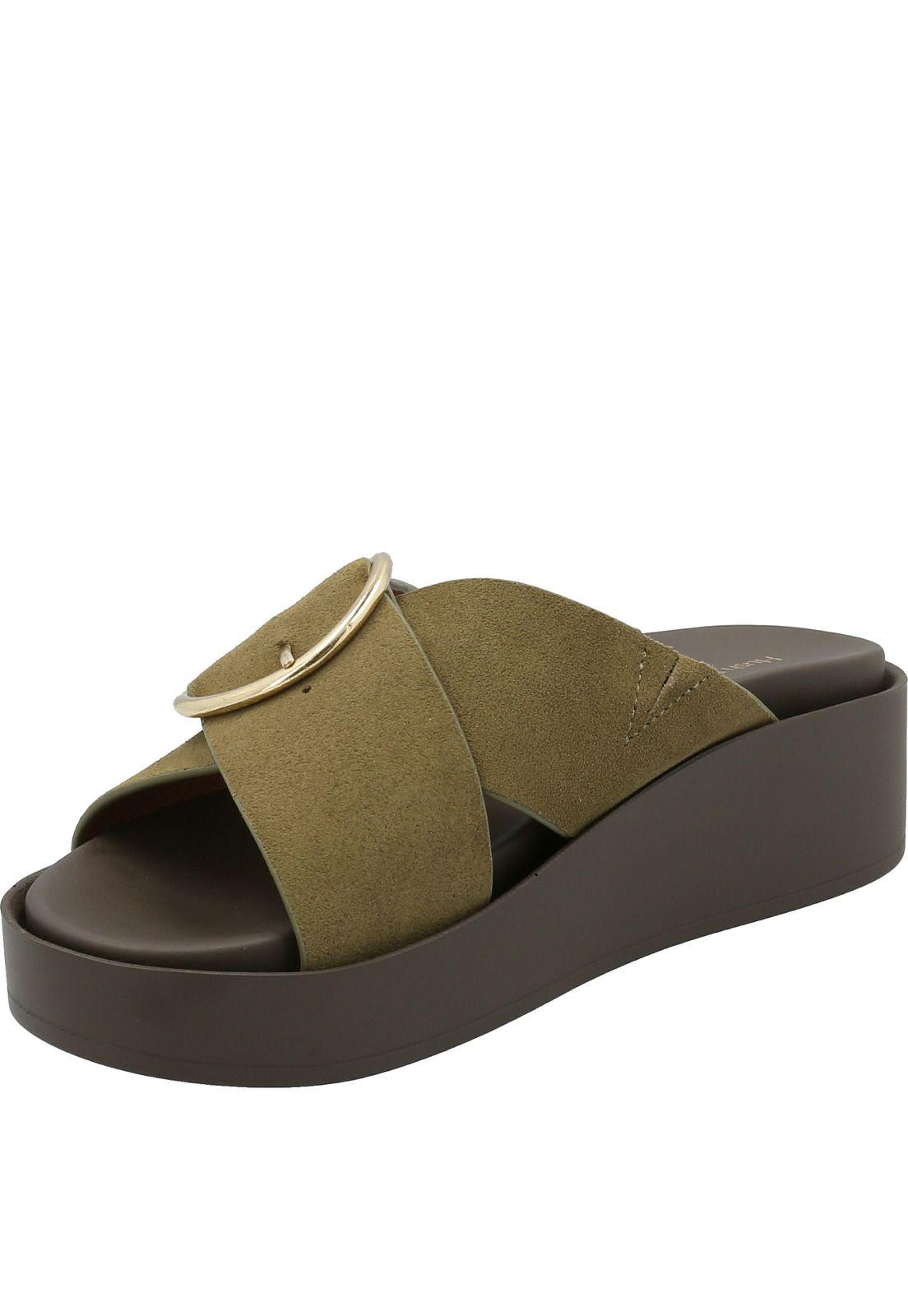 Sandalia Cuero Mujer Gise Verde-3