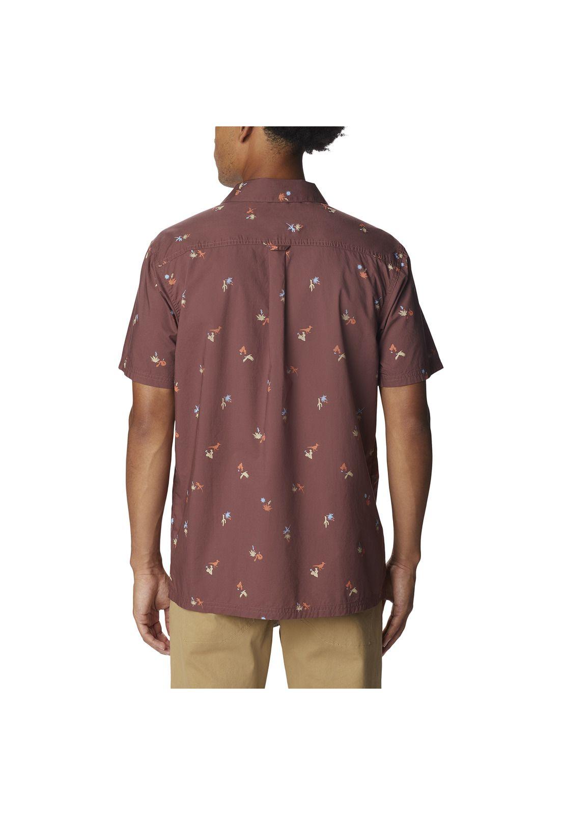 Camisa M/C Pine Canyon Short S Burdeo Hombre-3
