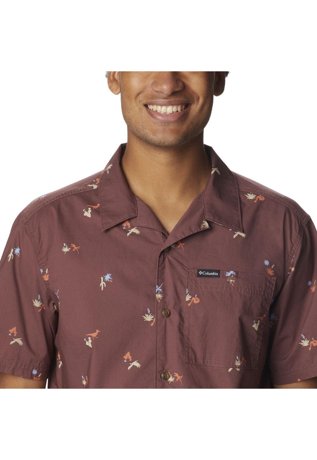 Camisa M/C Pine Canyon Short S Burdeo Hombre-4
