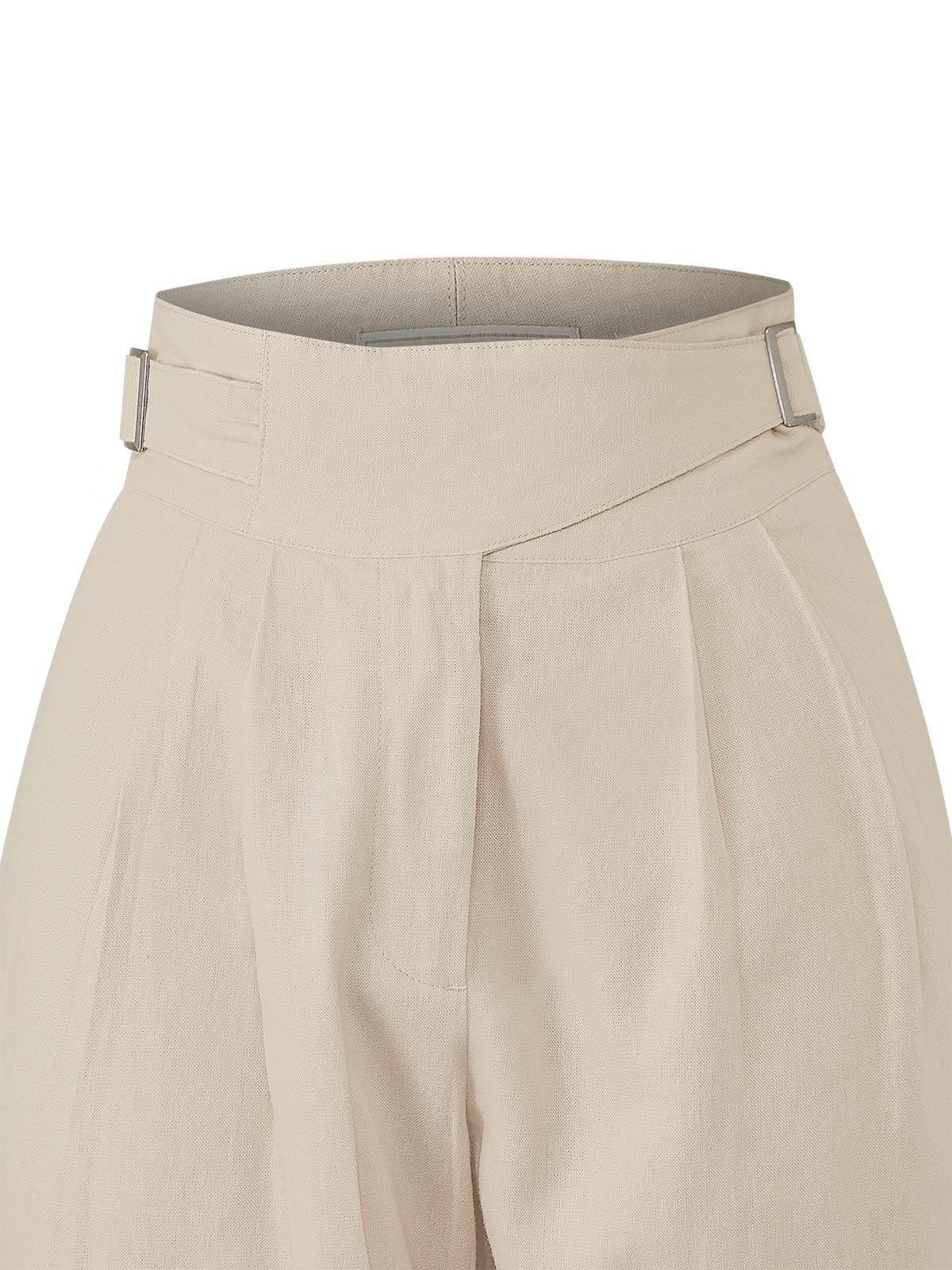 Pantalón Lino Orgánico Mujer Ava Beige -3