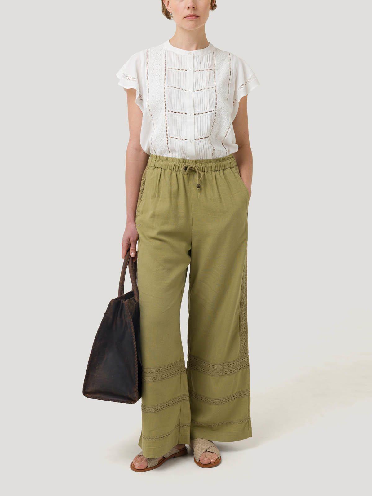 Pantalón Lino Orgánico Mujer Ava Beige -8