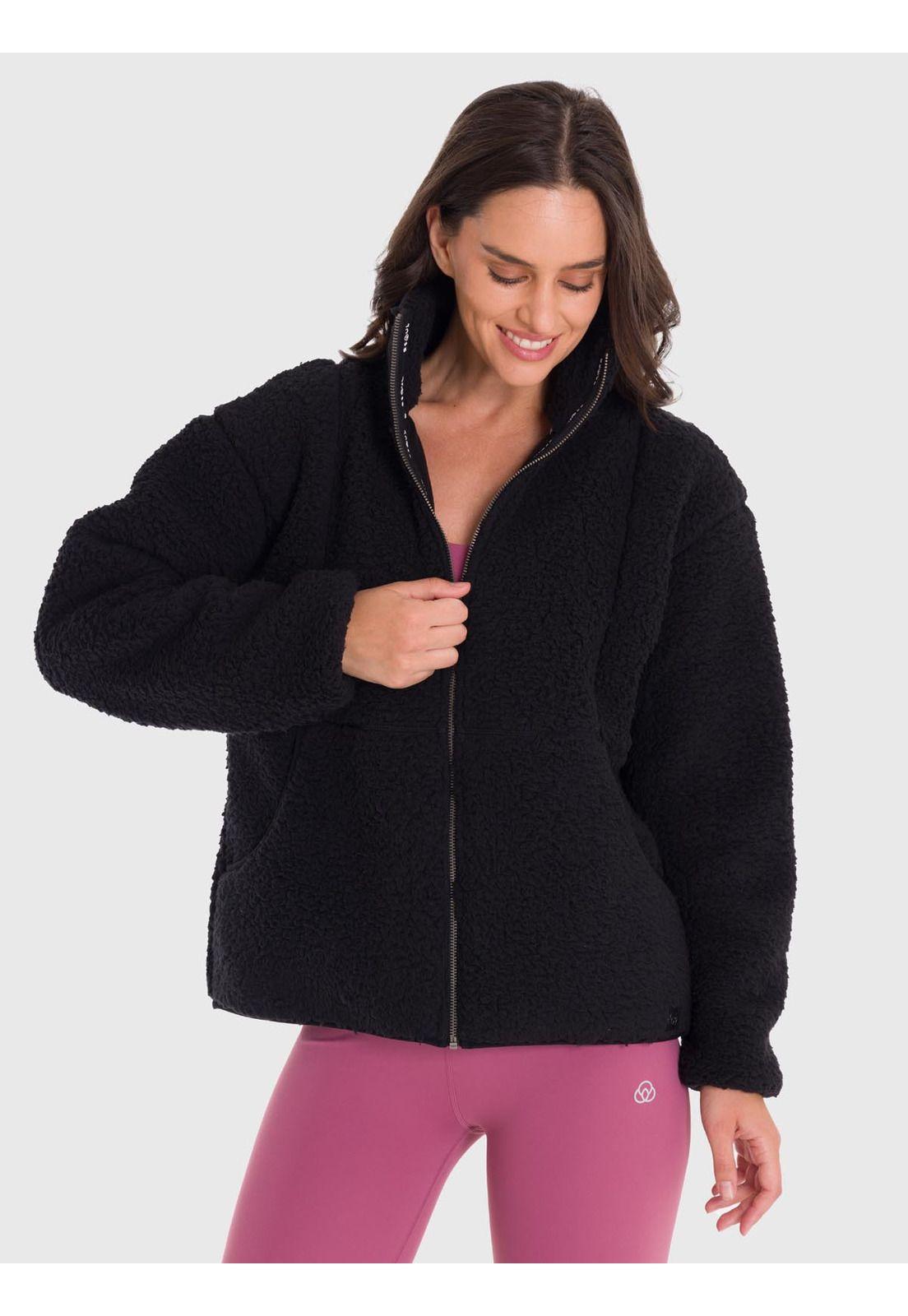 Polar Mujer Full Zip Sherpa Negro-5