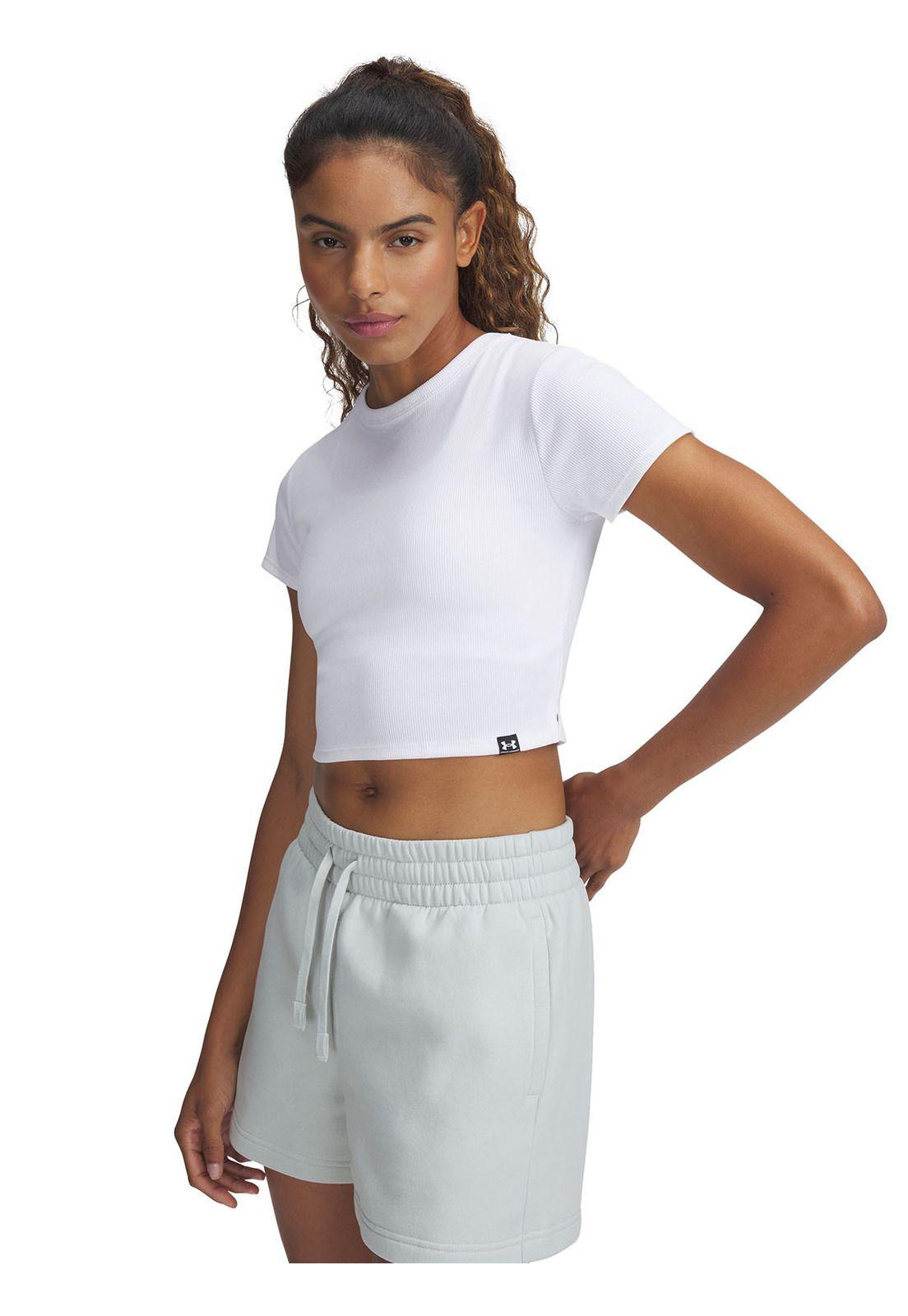 Polera Manga Corta Rival Rib Mujer Blanco-0