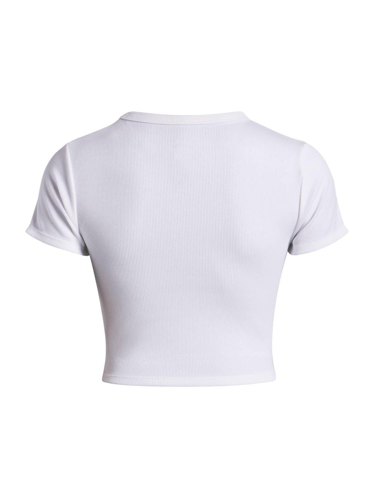 Polera Manga Corta Lifestyle  mujer Rival Rib Baby blanco -1