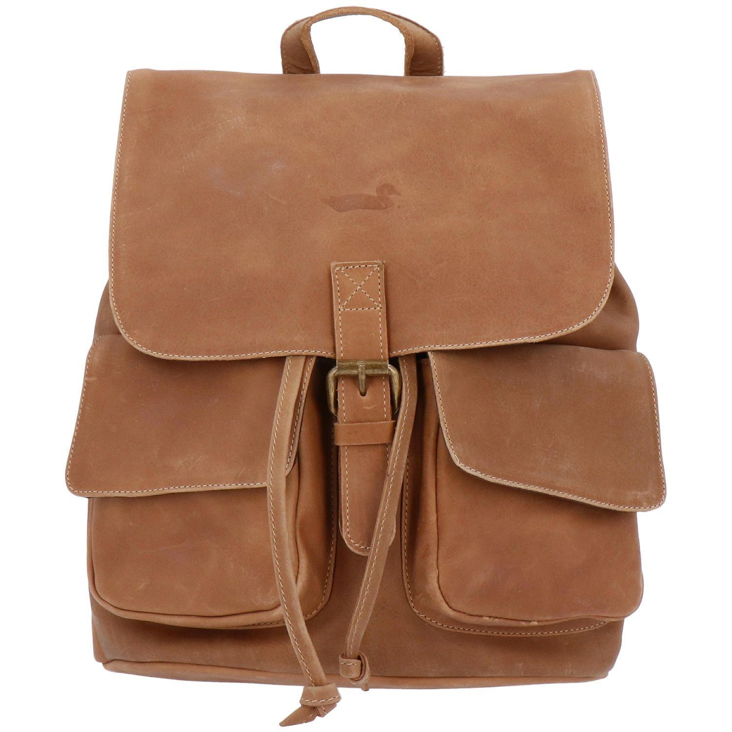 Mochila Cuero Mujer RKF Backpack Café Claro-0