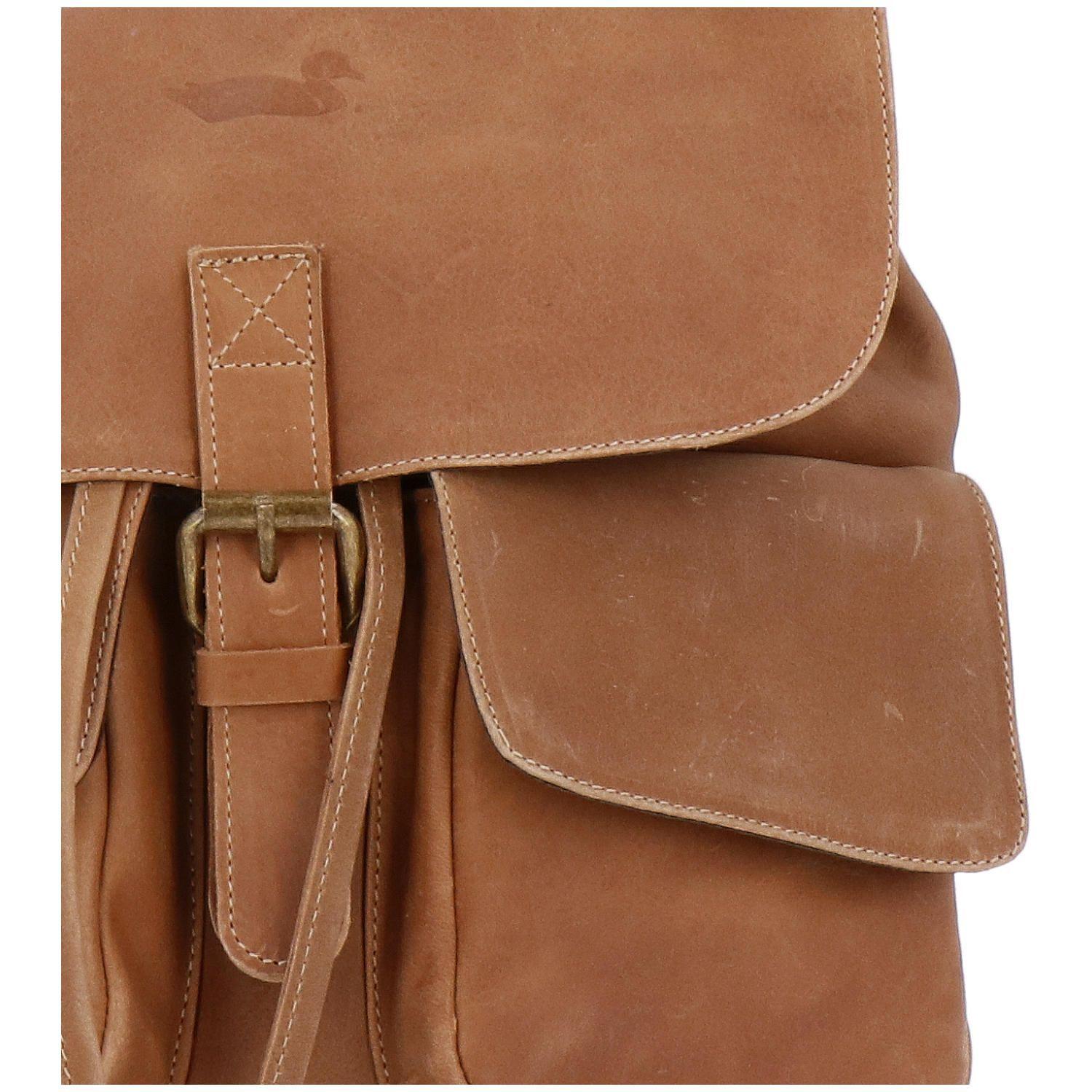 Mochila Cuero Mujer RKF Backpack Café Claro-3