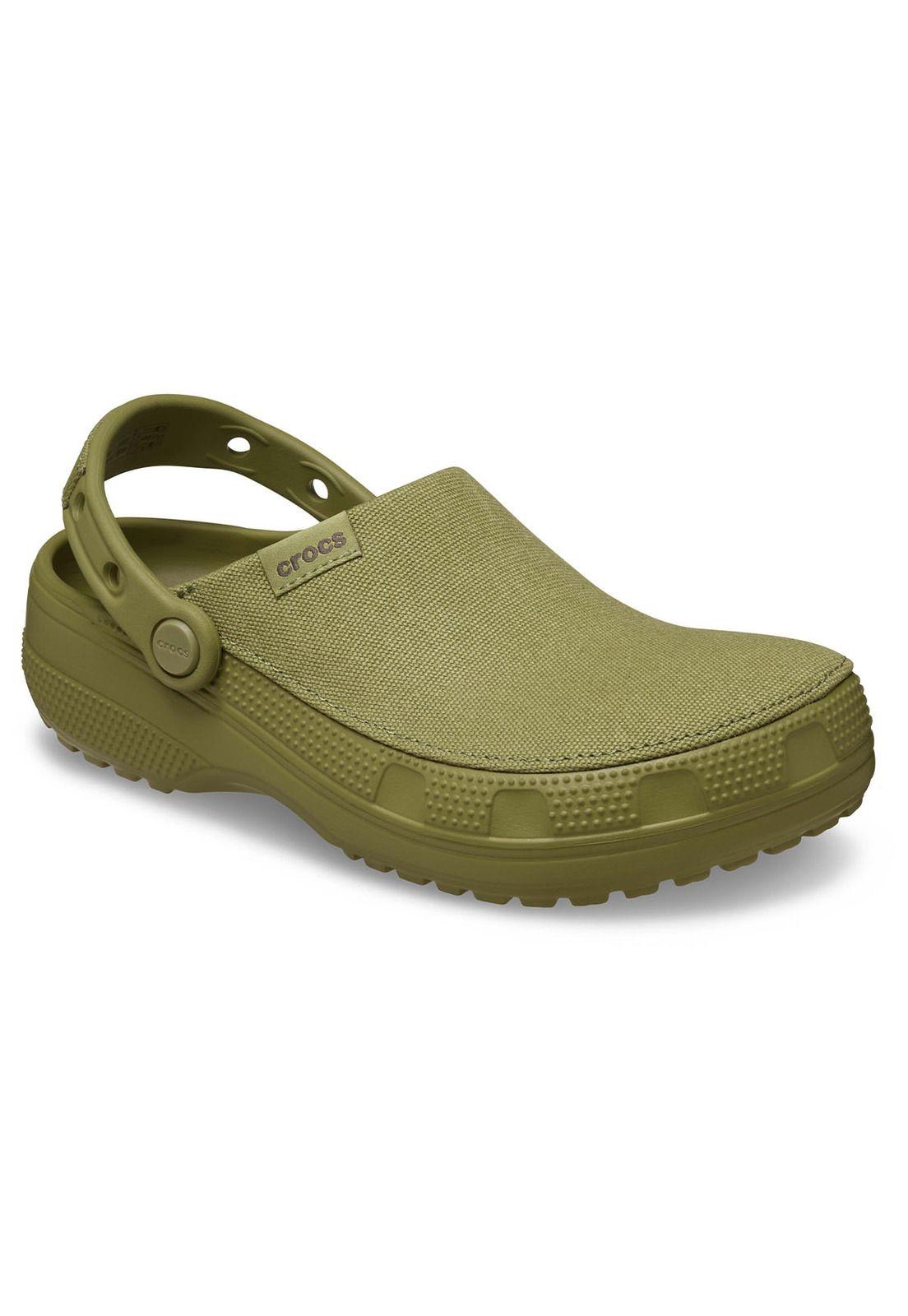 Zueco Crocs Mujer Crafted Clog Verde Militar-6