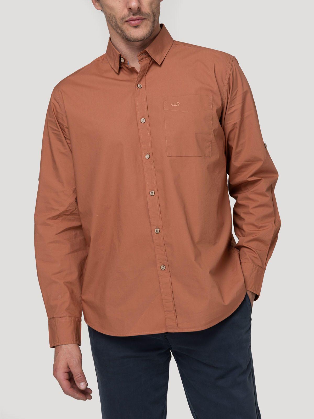 Camisa Algodón Orgánico Hombre Galiton Naranjo-4