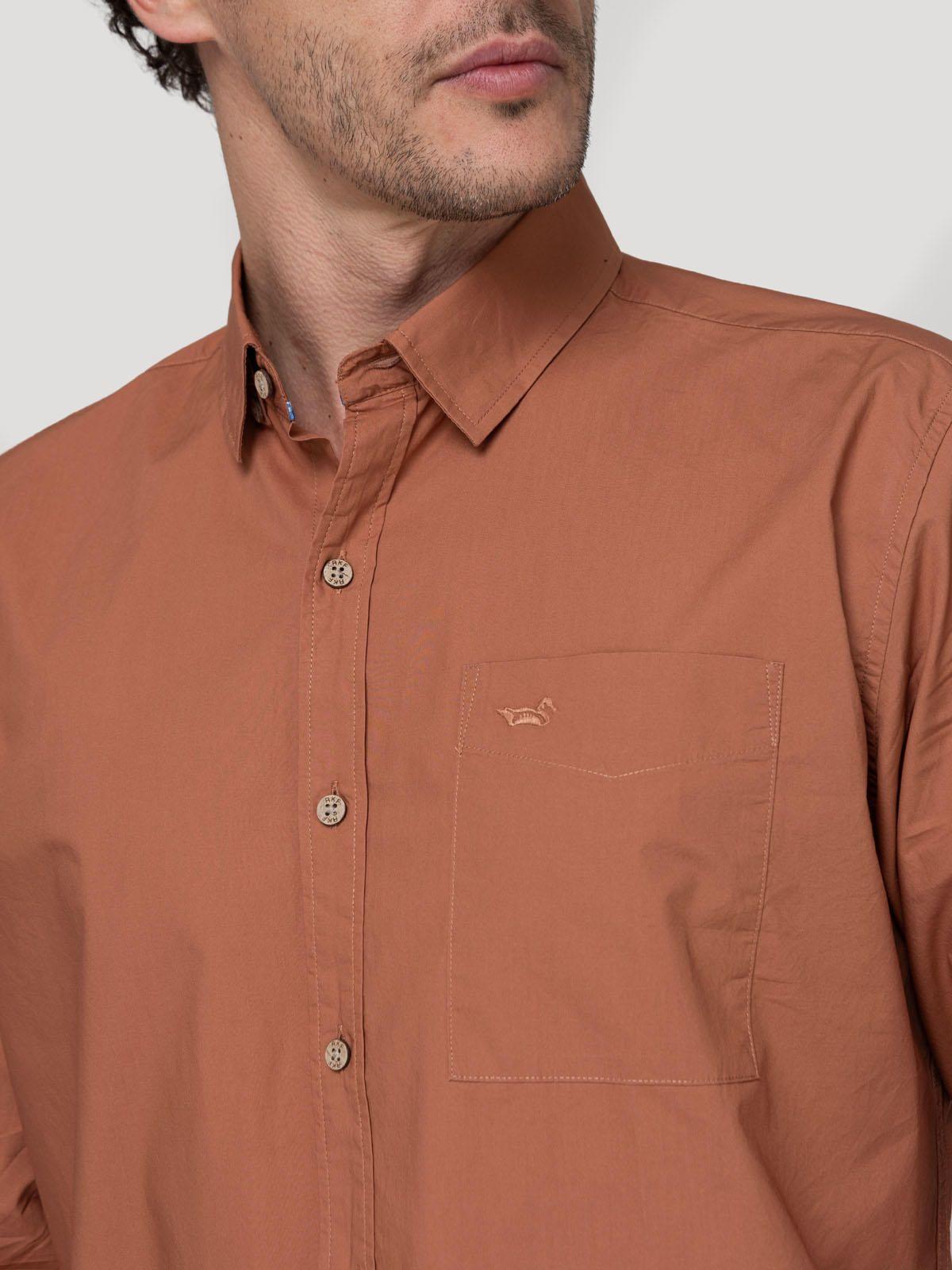 Camisa Algodón Orgánico Hombre Galiton Naranjo-6