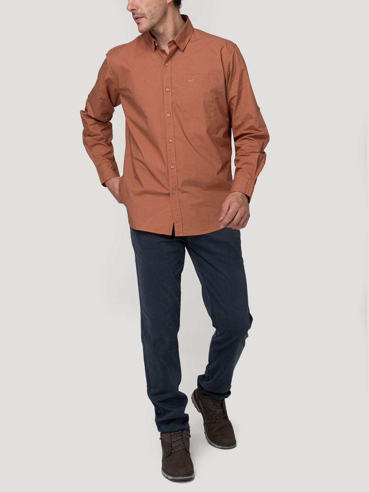 Camisa Algodón Orgánico Hombre Galiton Naranjo-7