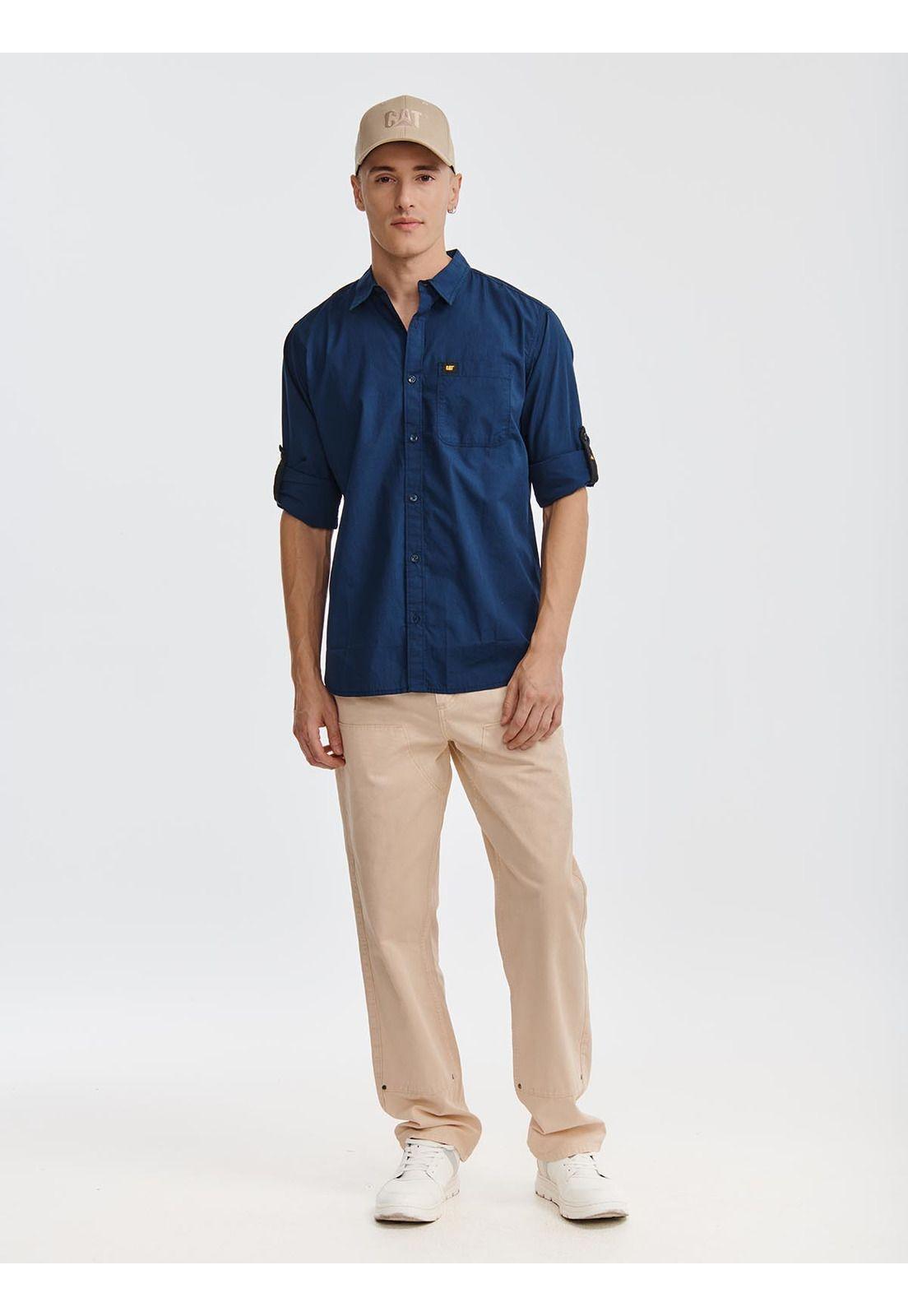 Camisa Manga LargaCasual Fundation Hombre Azul-4