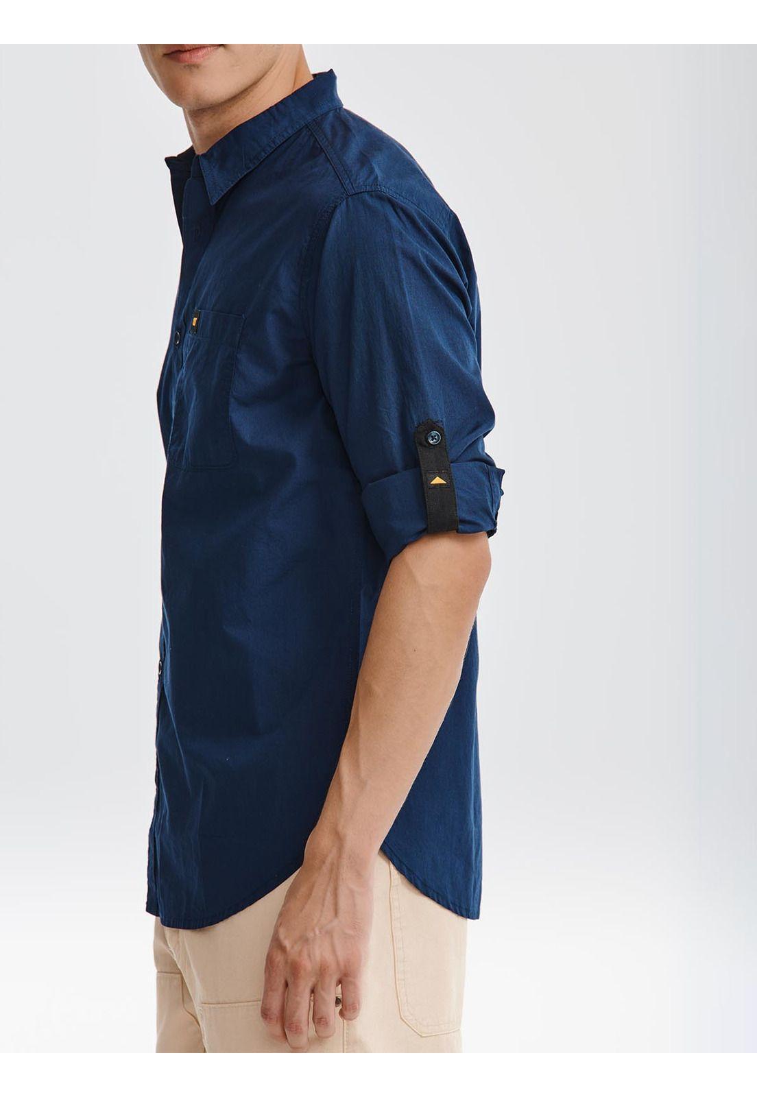 Camisa Manga LargaCasual Fundation Hombre Azul-5