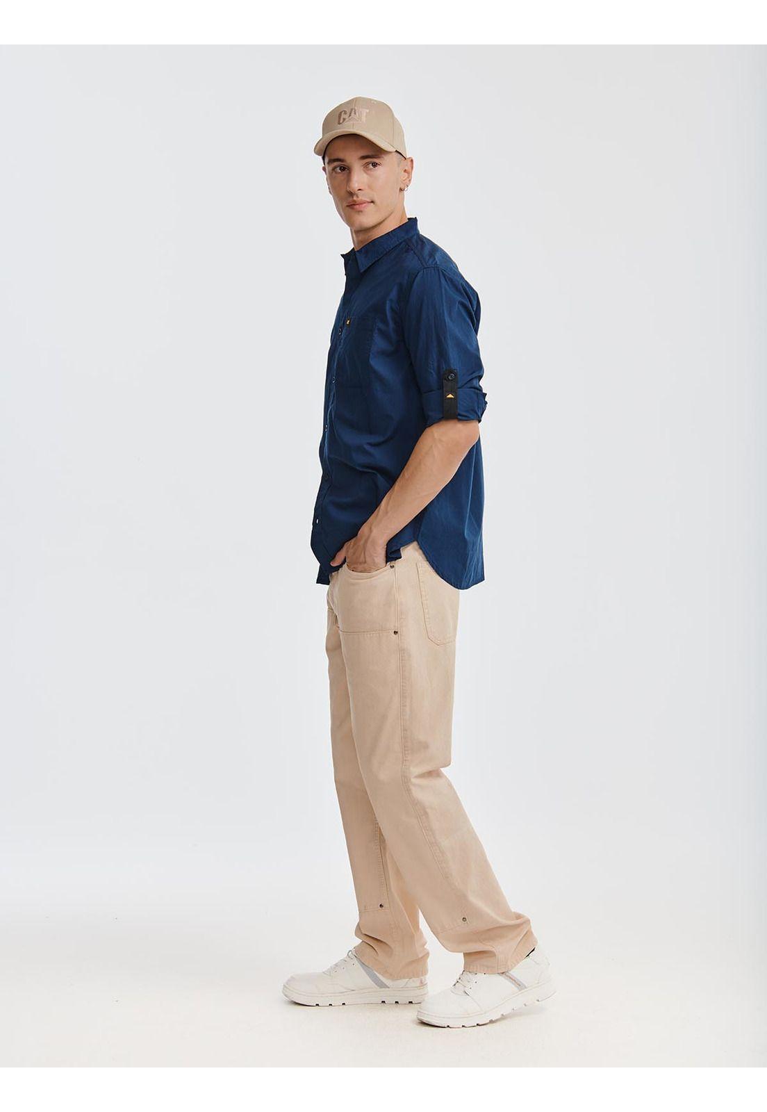 Camisa Manga LargaCasual Fundation Hombre Azul-6