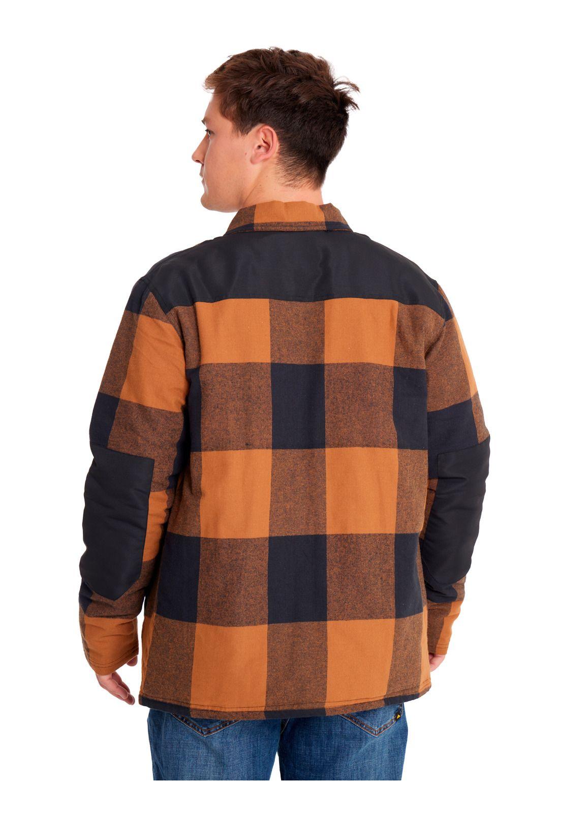 Chaqueta Hombre Flannel Snap Frn LW Insulated Café-3