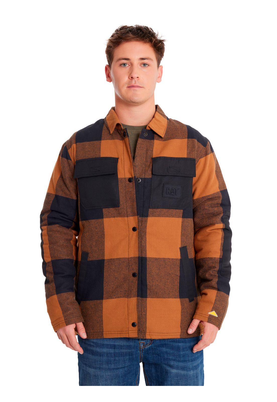 Chaqueta Hombre Flannel Snap Frn LW Insulated Café-4