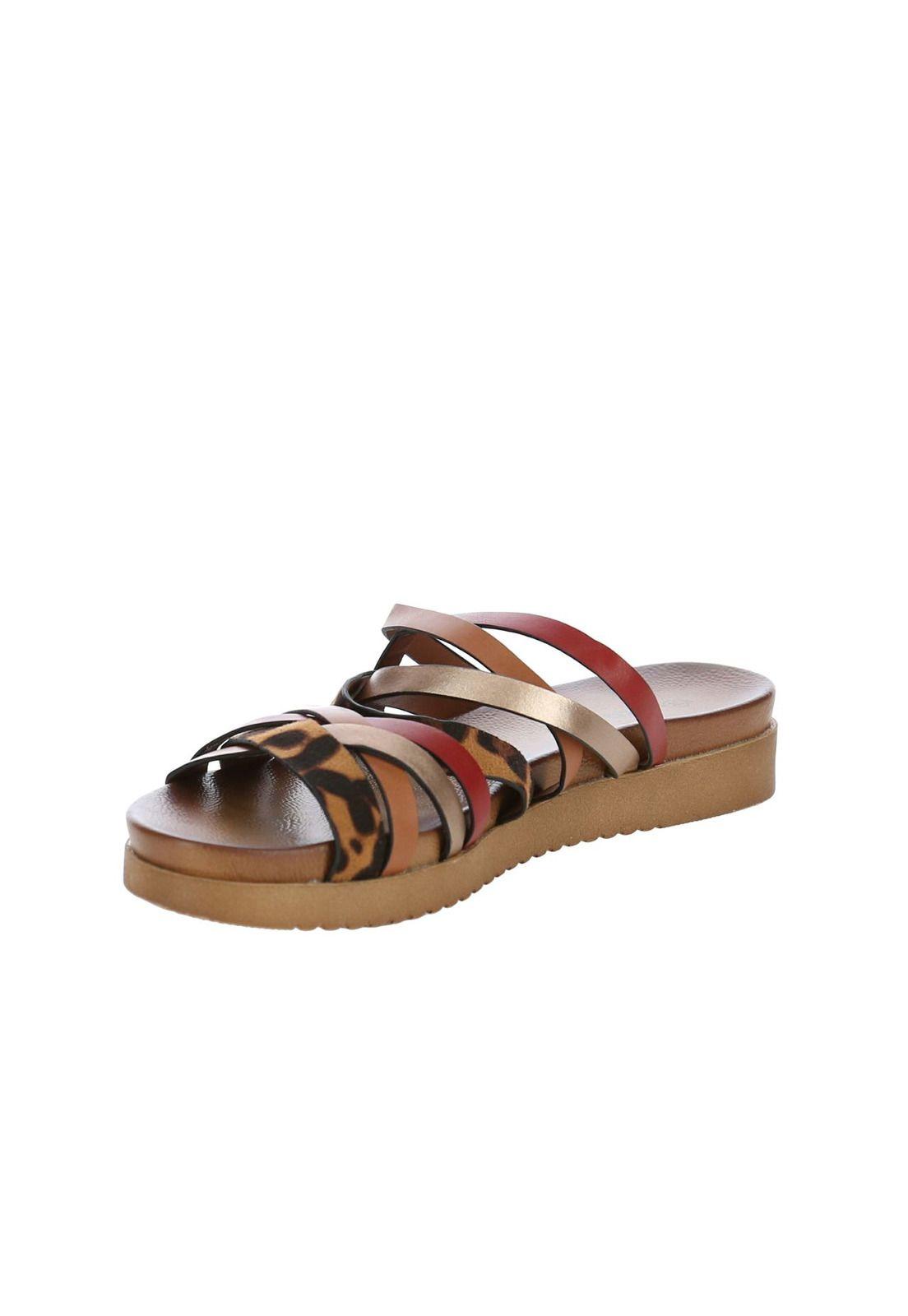 Sandalia Mujer Solon Café  /Rojo-3