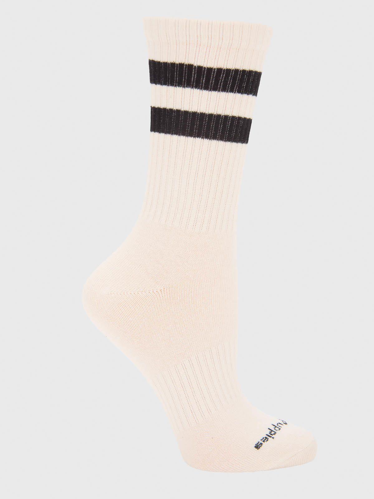 Calcetin Algodón Mujer Clasico Beige-0