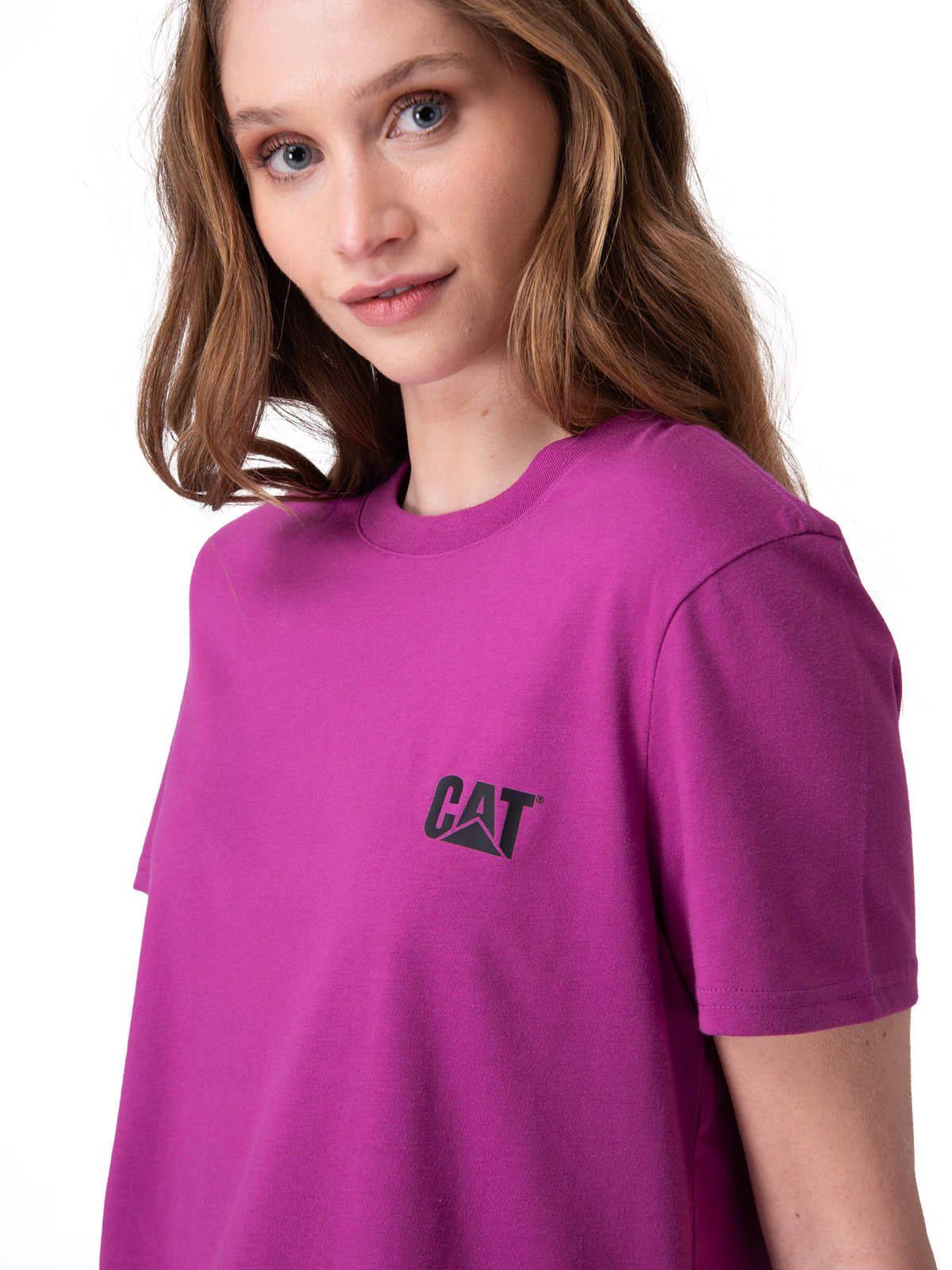 Polera Manga Corta Cat Logo Tee Mujer Morado-3
