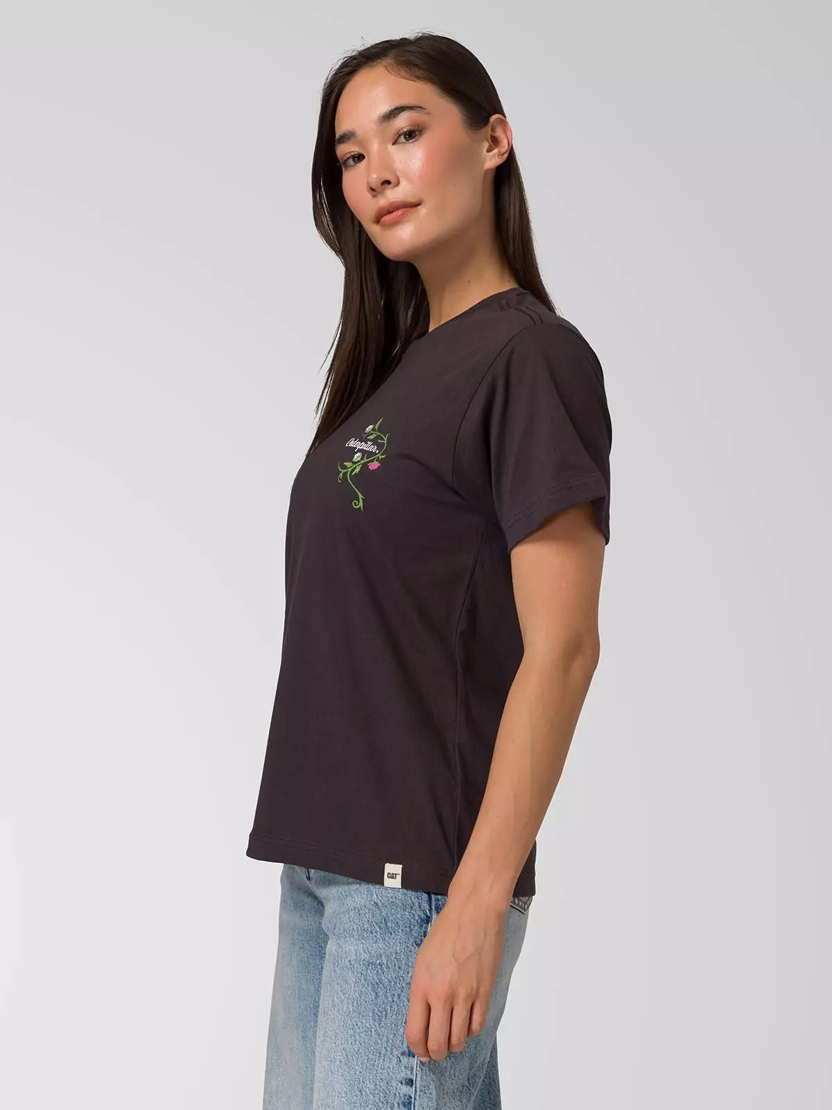 Polera Manga Corta Mujer Prisma Flora Negro-1