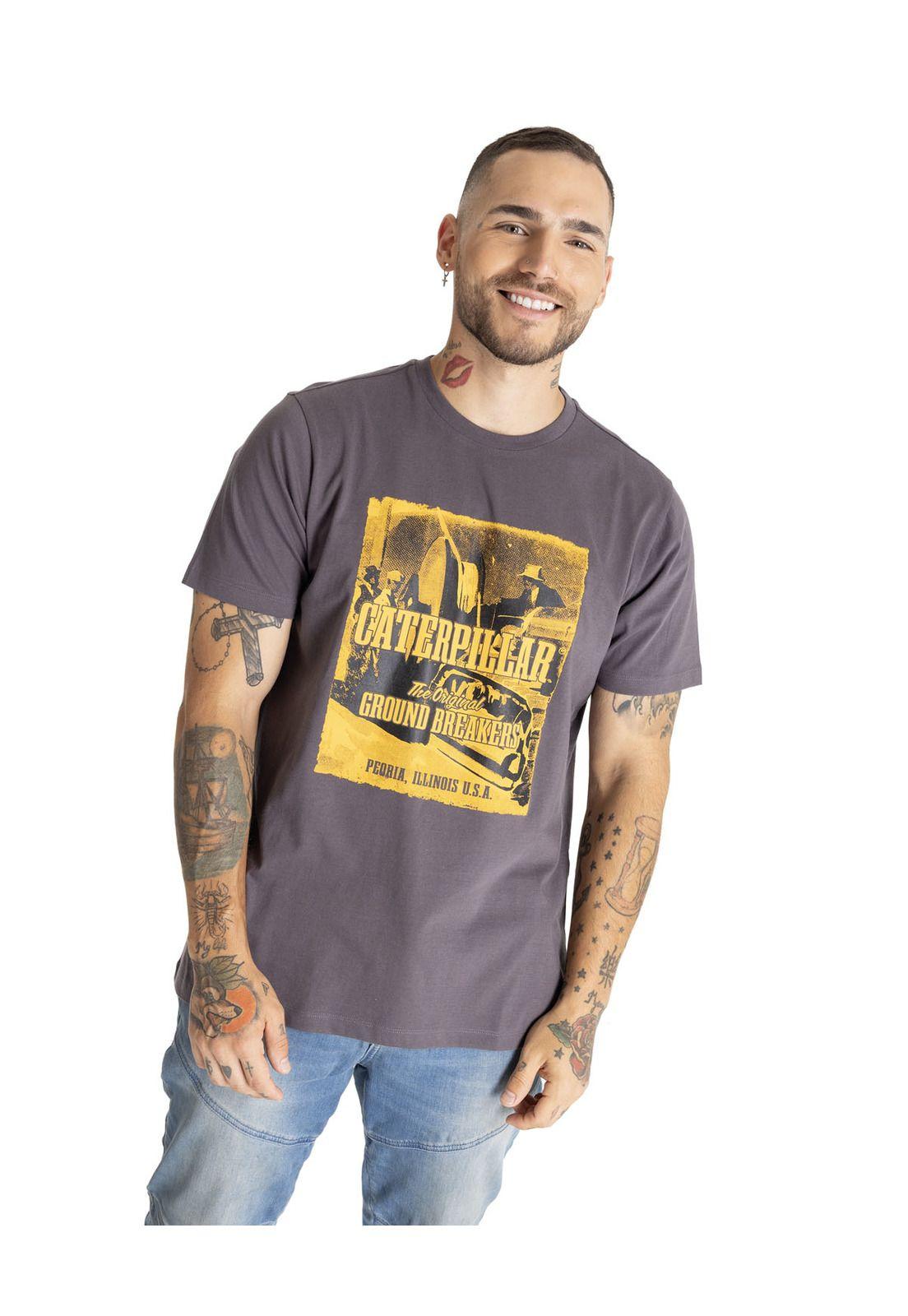 Polera Manga Corta Hombre Foundation Og Ground Gris-0