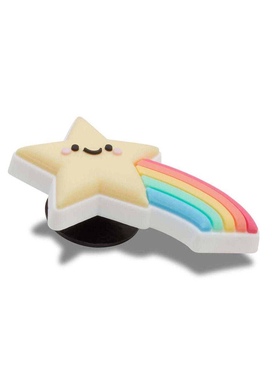 Jibbitz Arco Iris Estrella Disparadora Blanco-2