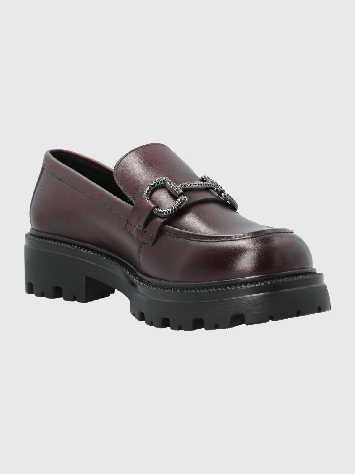 Mocasín Cuero Mujer Blake Burdeo-0