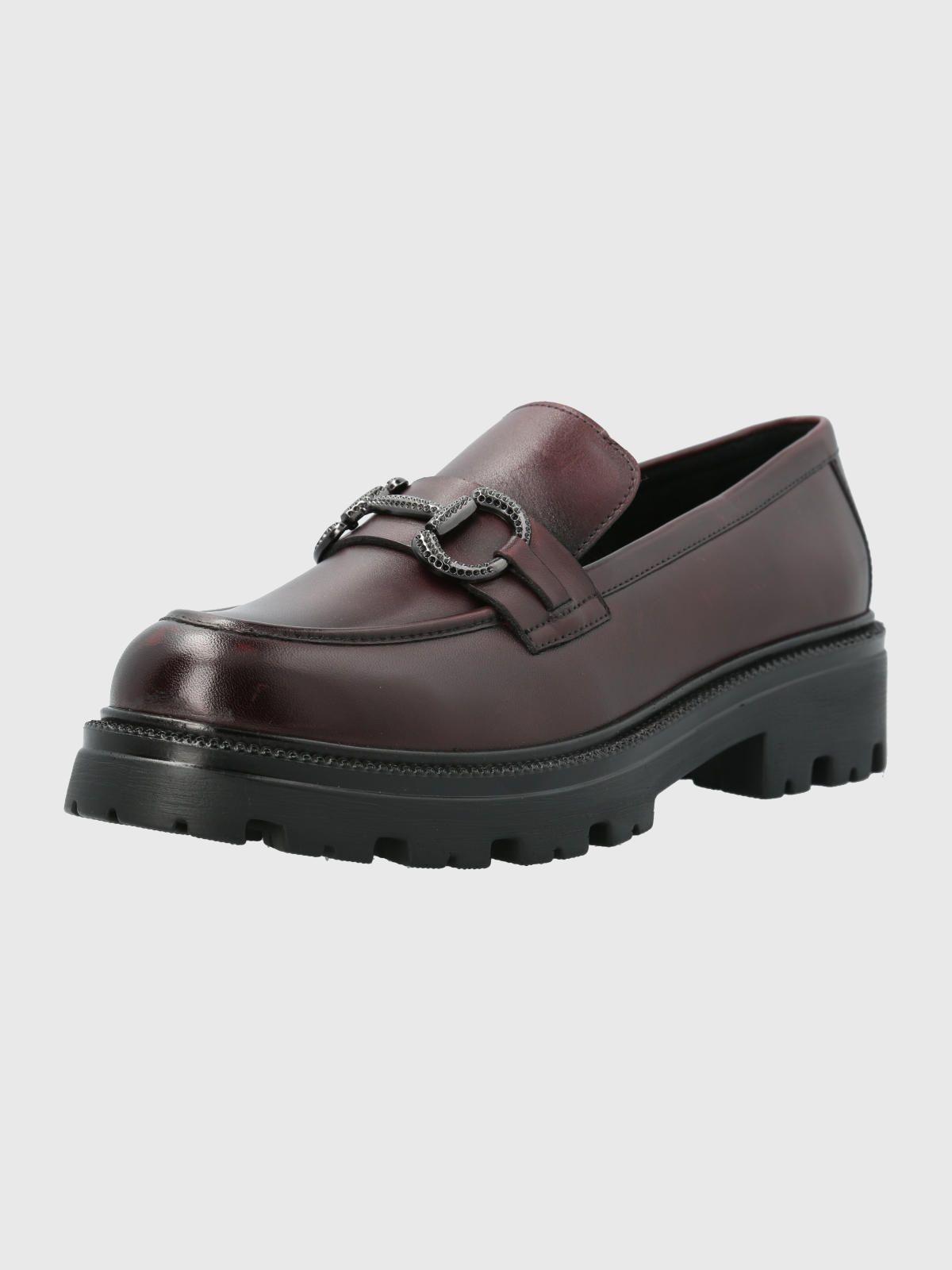 Mocasín Cuero Mujer Blake Burdeo-4
