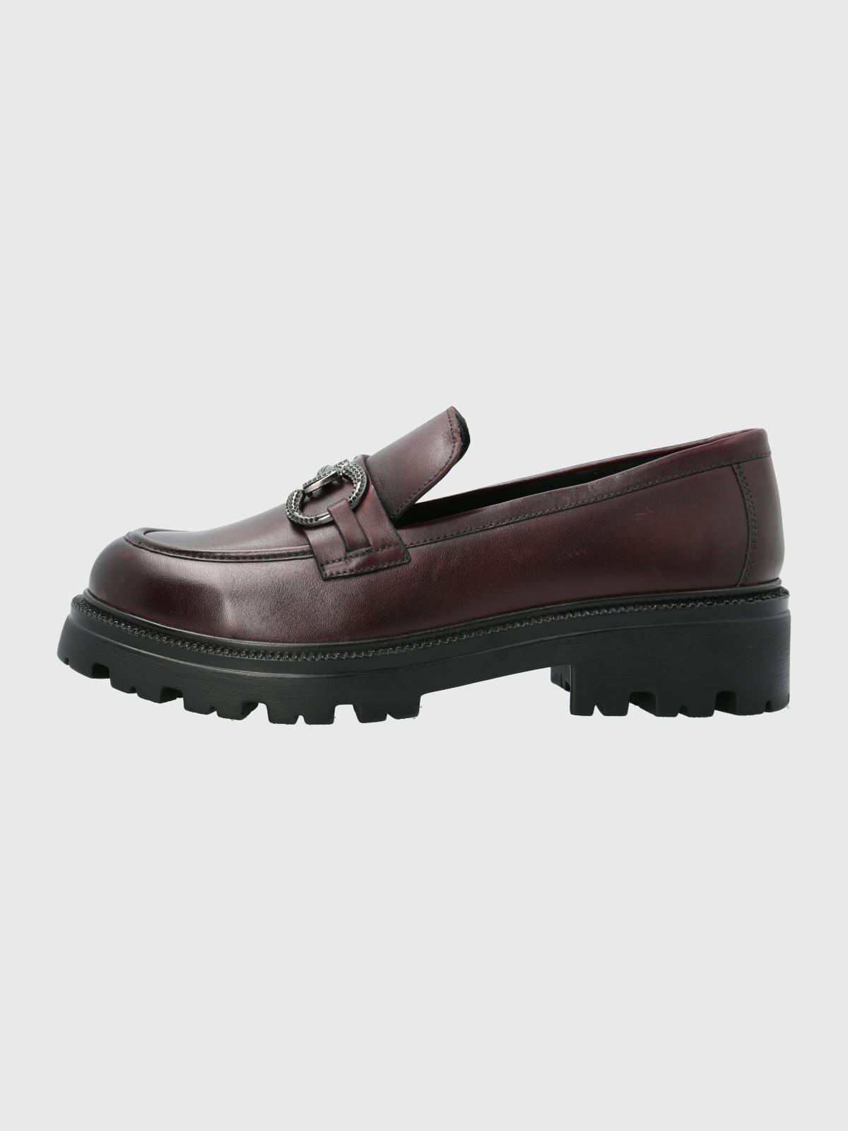 Mocasín Cuero Mujer Blake Burdeo-5