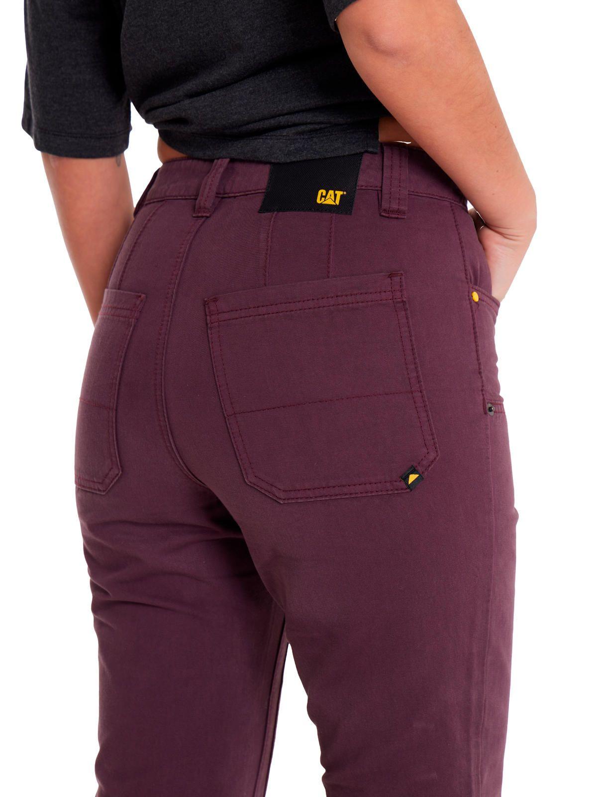 Pantalón Mujer Double Front Utility Bottom Burdeo-4