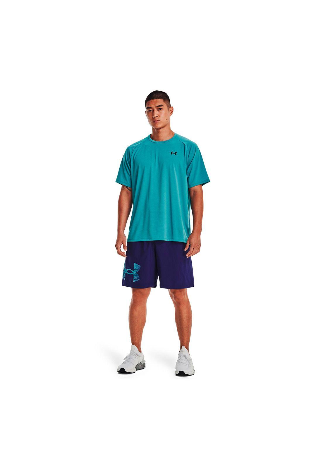 Shorts UA Woven Graphic para hombre Azul-4