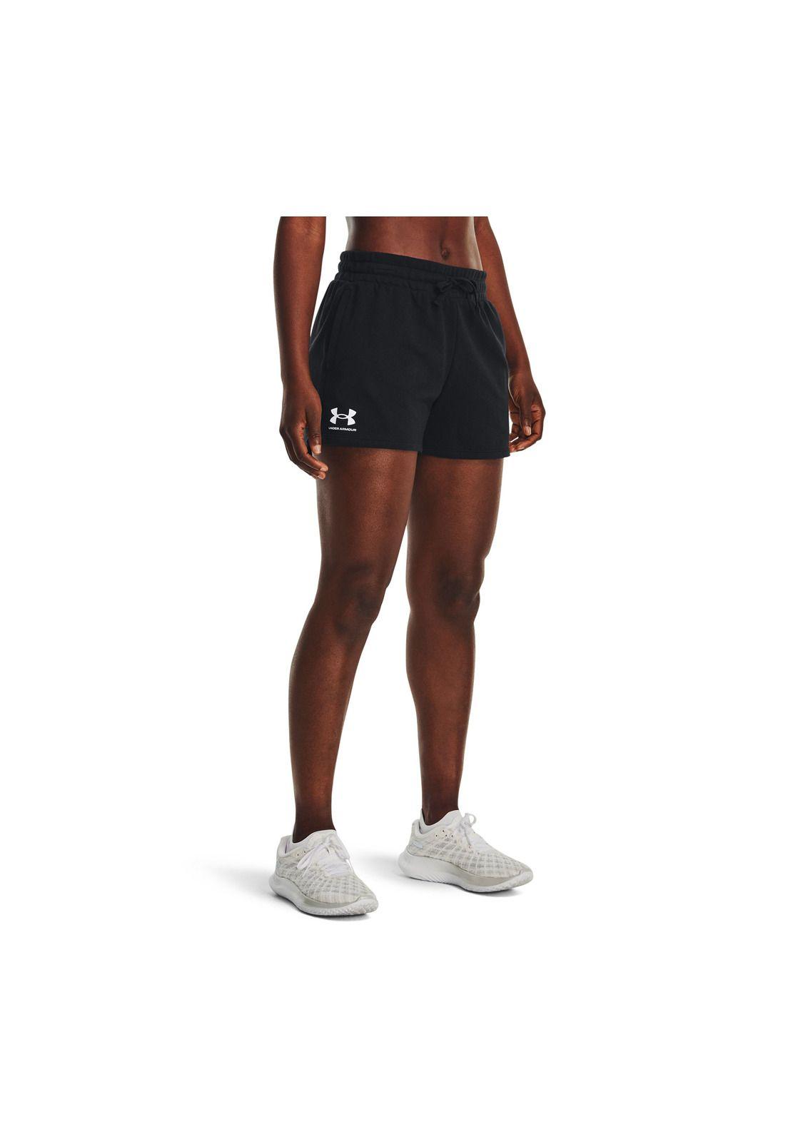 Short Training Rival Terry Negro Mujer-3