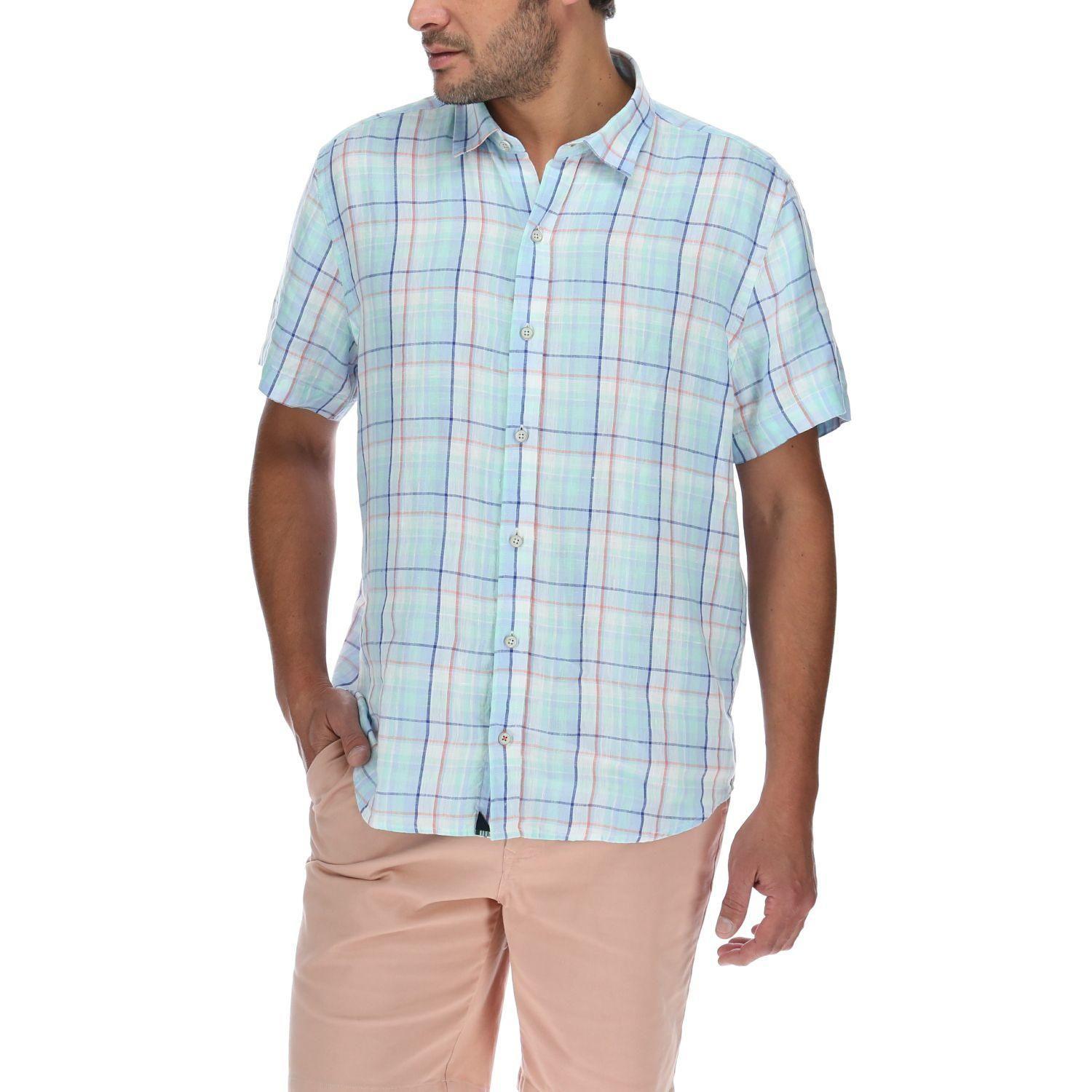 Camisa Lino Hombre Linenplaid Multicolor Rockford-0